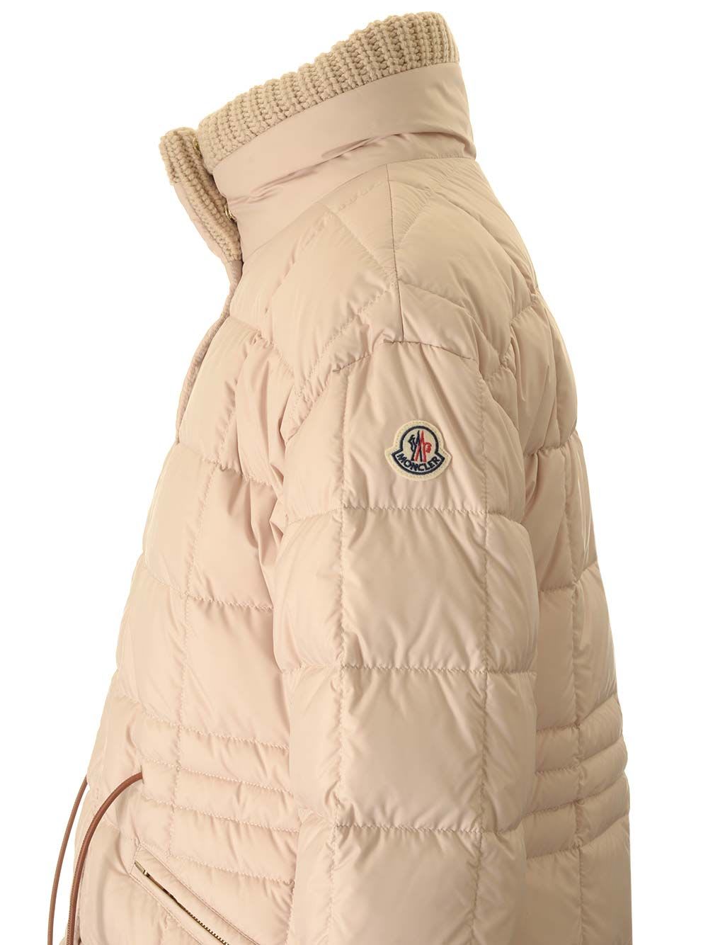 Shop Moncler Antigone Down Jacket In Beige