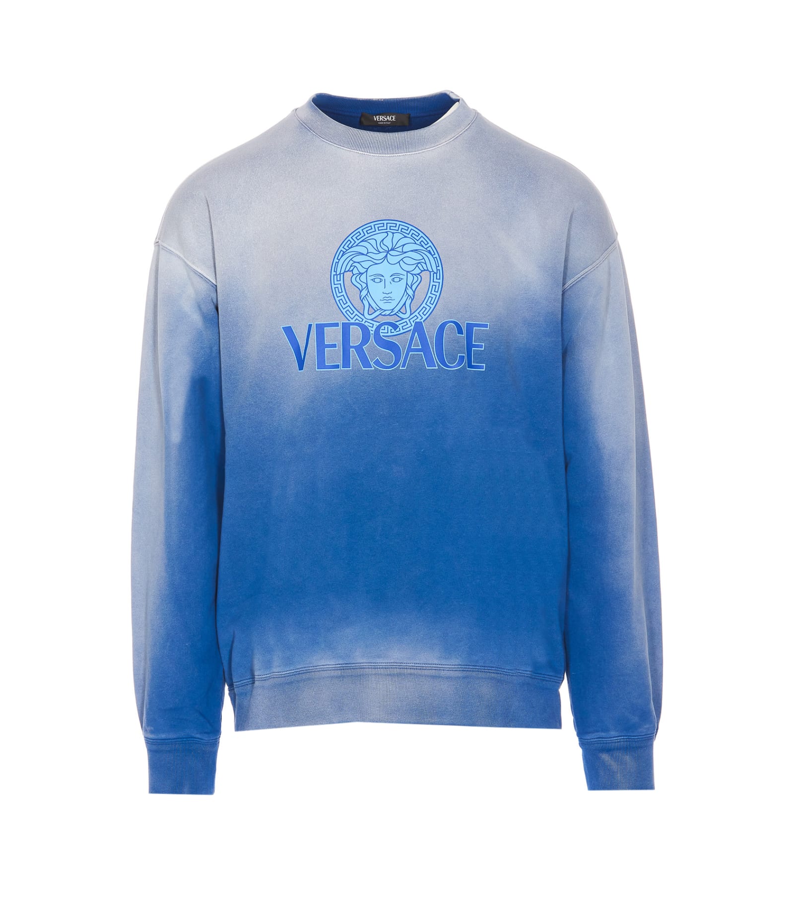 Shop Versace Medusa Logo Sweatshirt In Blue