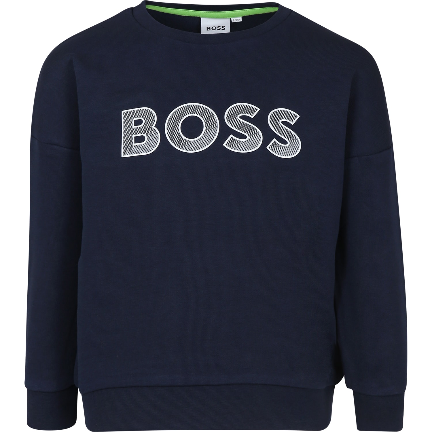Shop Hugo Boss Blue Sweatshirt For Boy With Logo