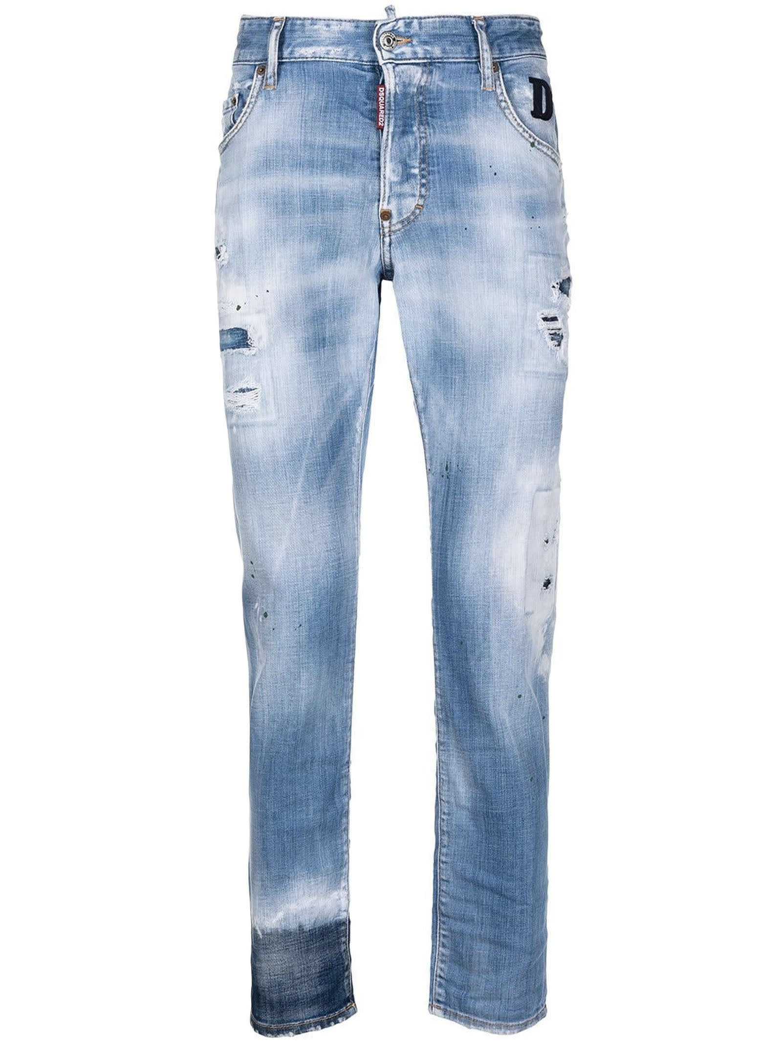 Dsquared2 Light Blue Cotton-blend Jeans