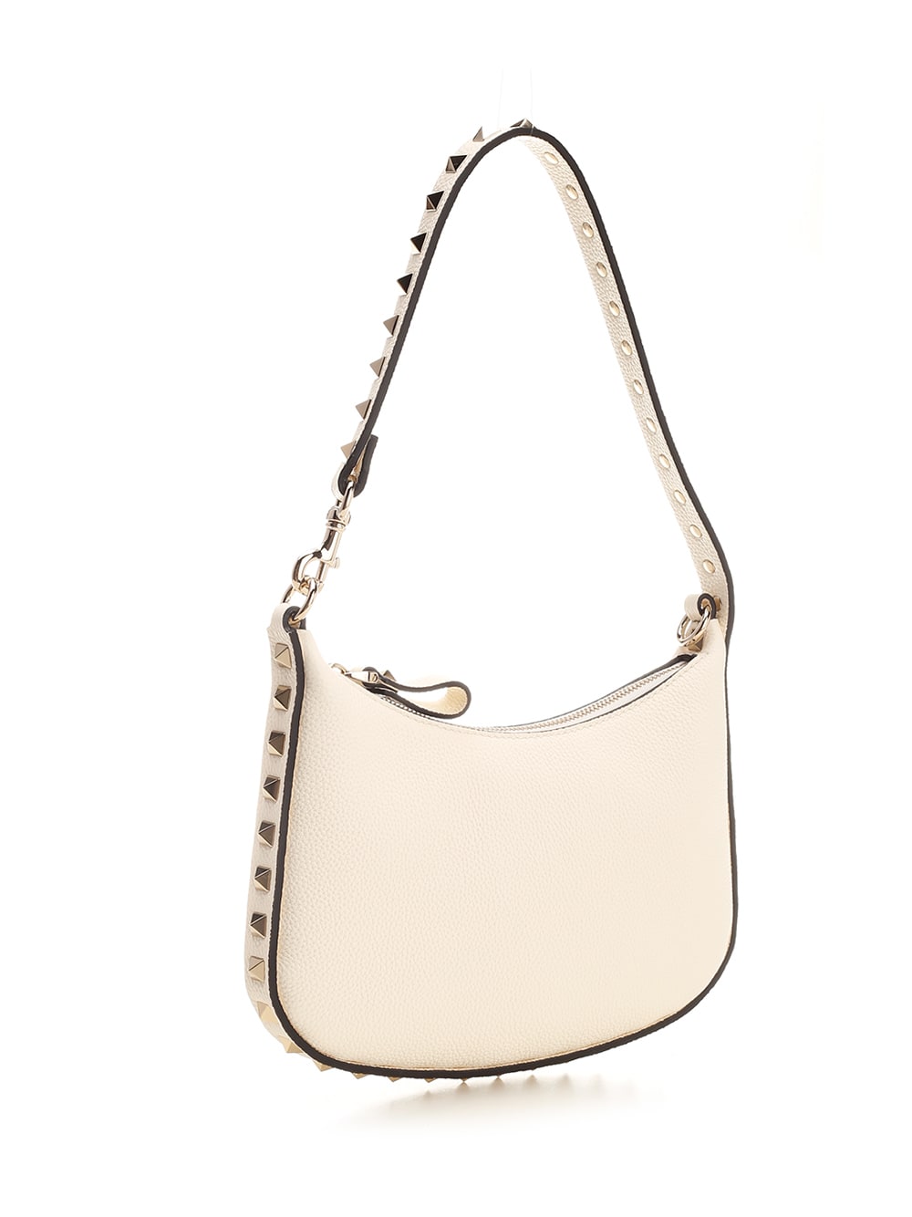 Shop Valentino Rockstud Mini Hobo In White