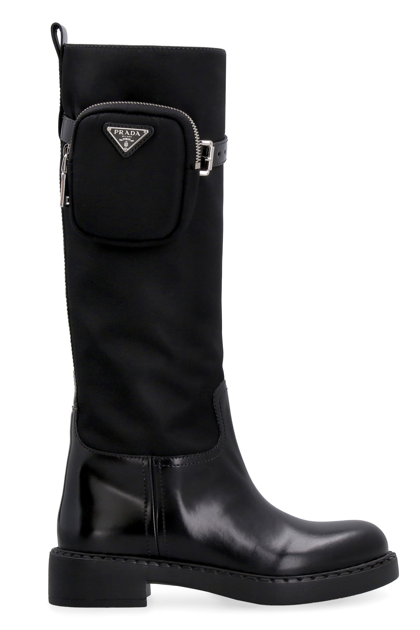Prada Leather And Re-nylon Boots