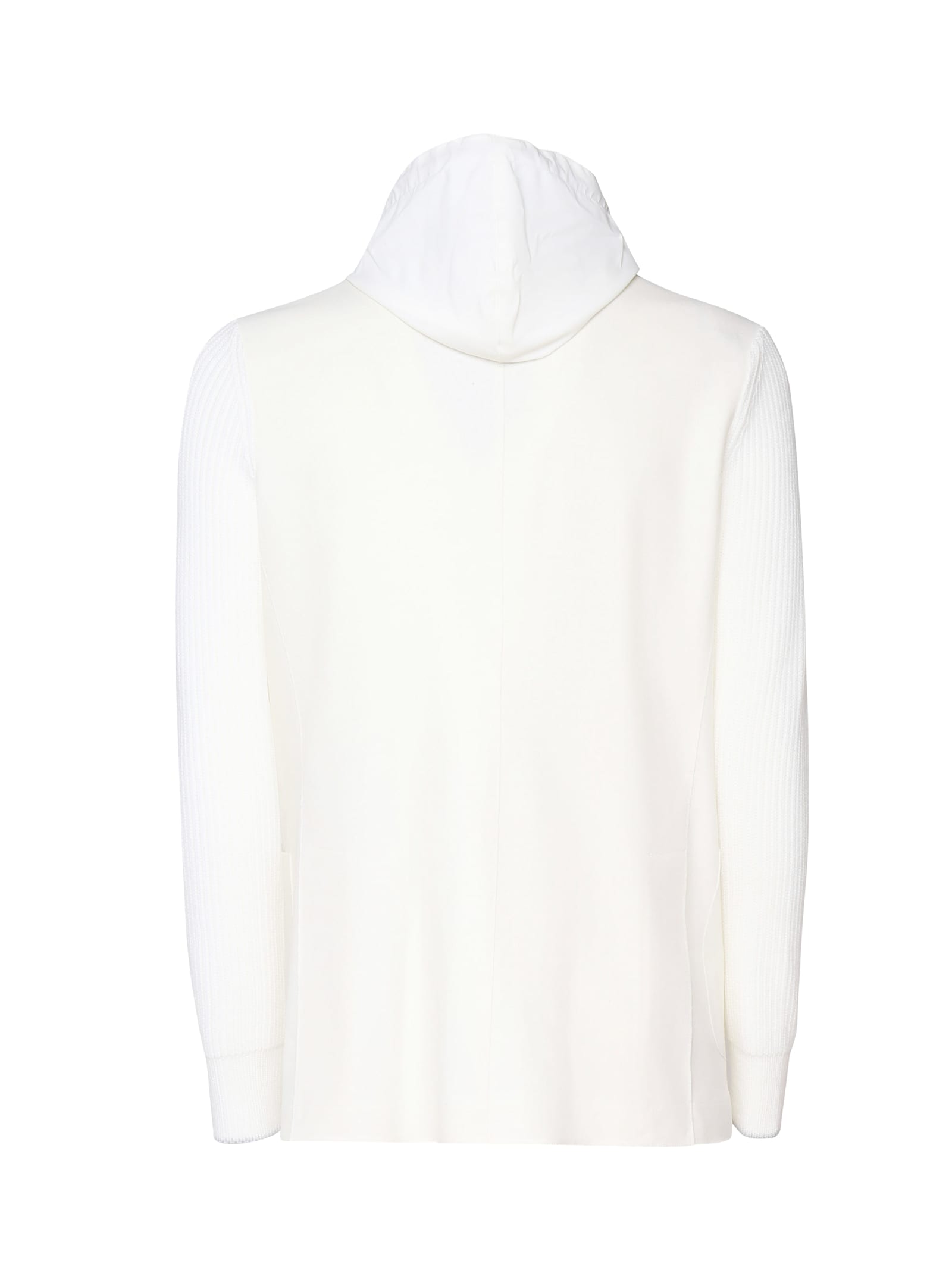 Shop Eleventy Bib Jacket In Double Style In Bianco, Avorio E Avorio