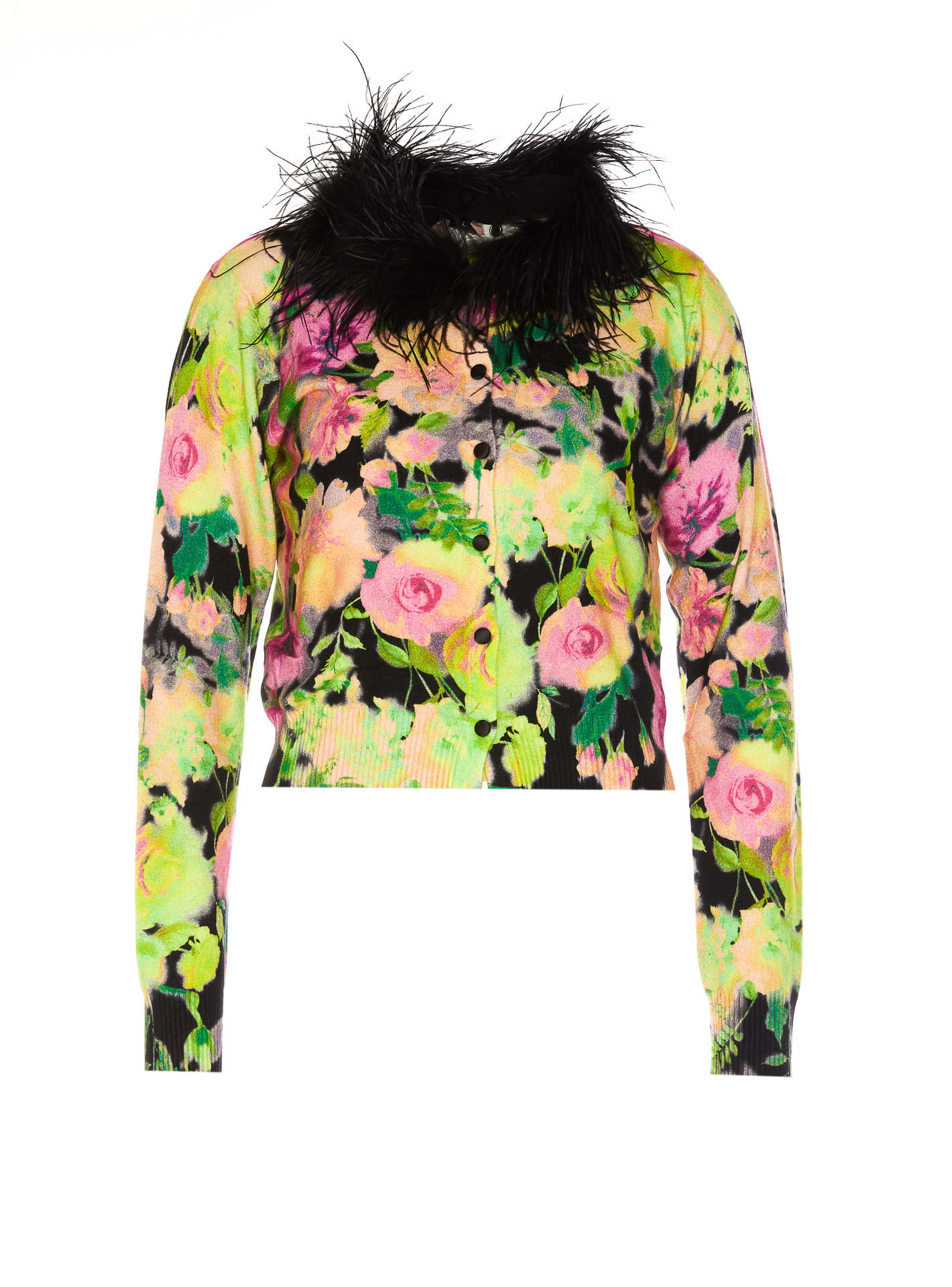TwinSet Cardigan Flower Print With Feathers