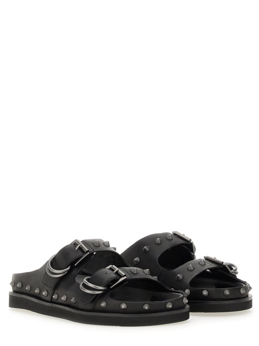 Ash Stud-detail Leather Sandals In Black