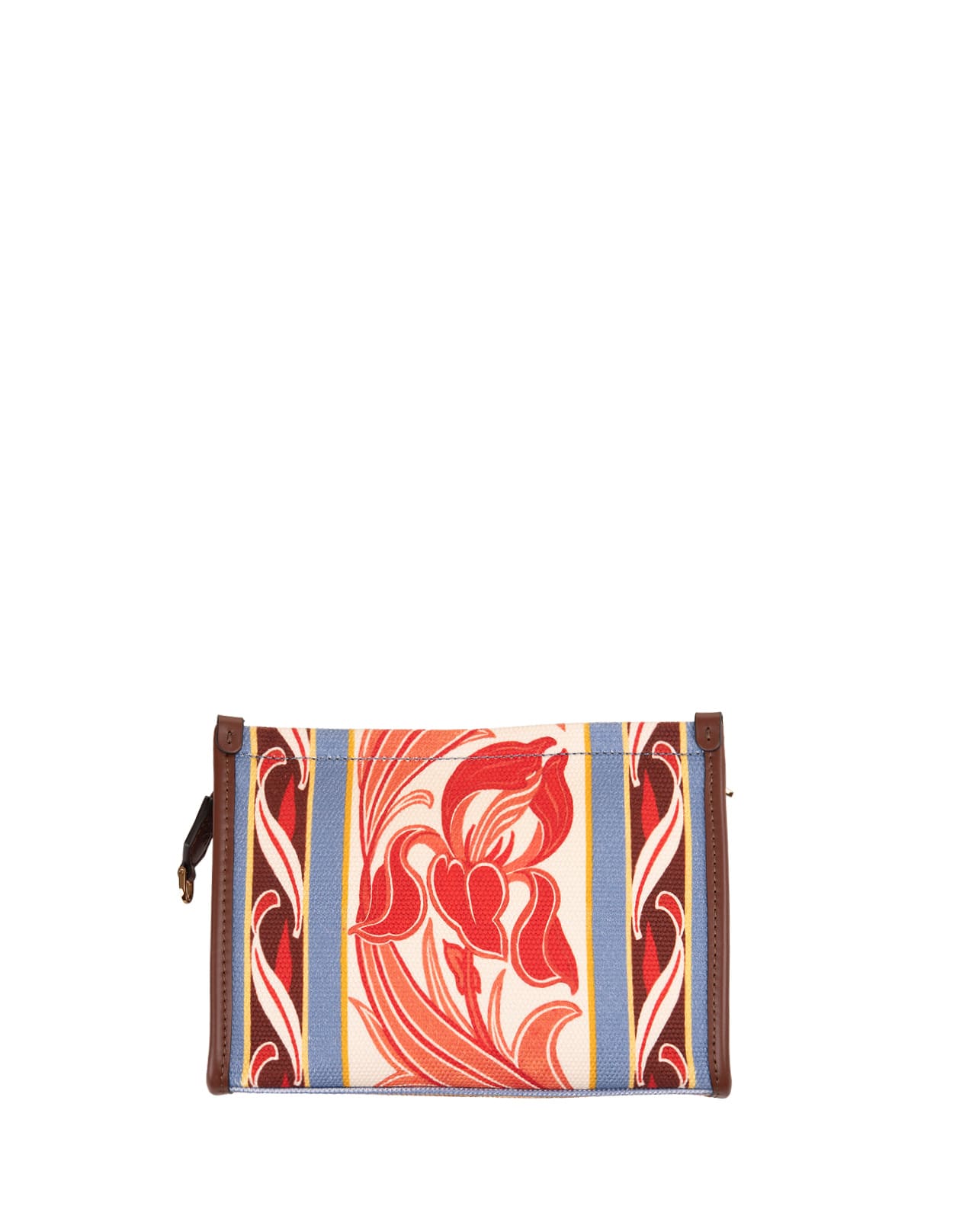 Shop Etro Printed Canvas Pouch In Blue