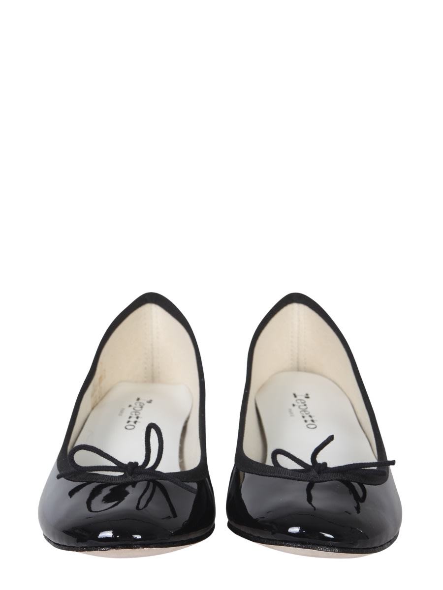 Repetto Camille Patent Leather Kitten Heeled Ballerina Pumps In Black