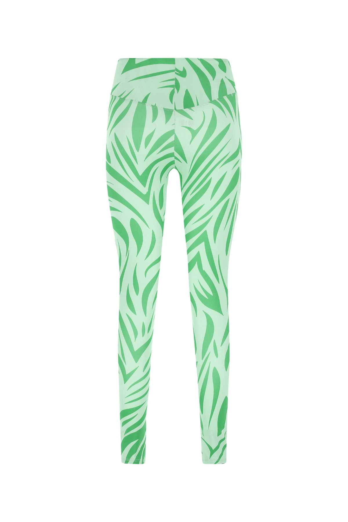 Dependance Printed Stretch Polyester Leggings In Green