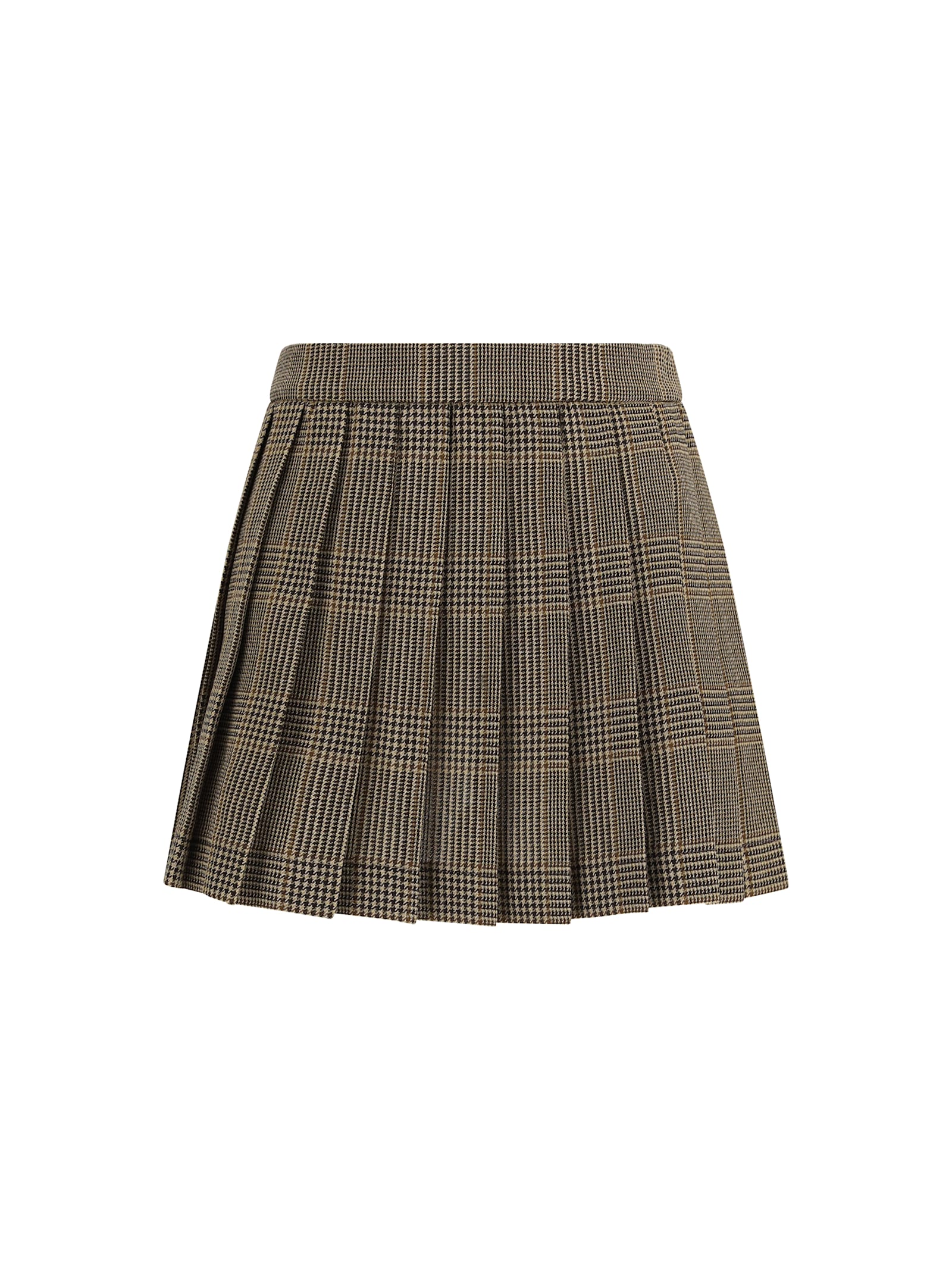 Golden Goose Midi And Mini Skirt With Checkered Pattern In Brown