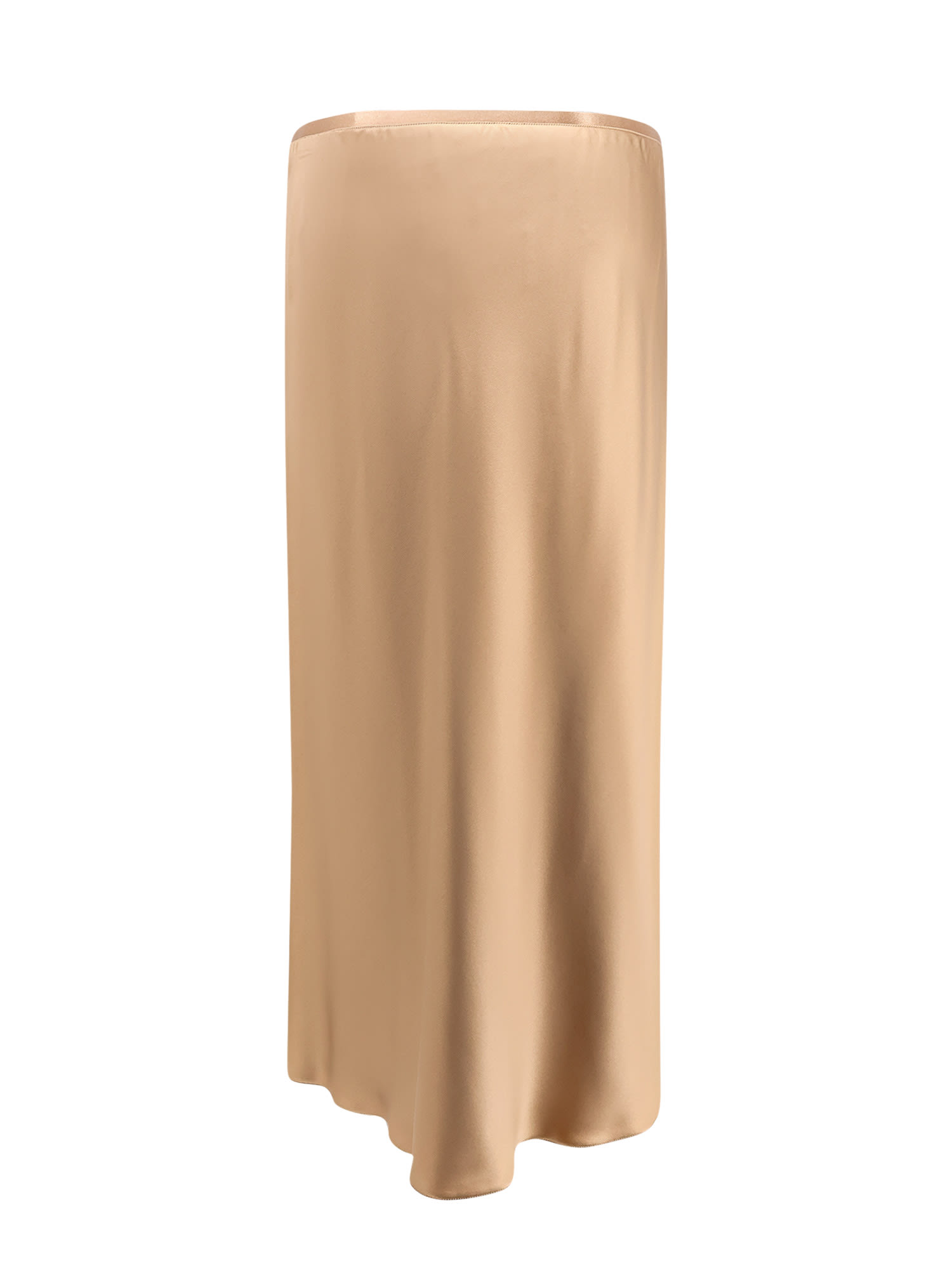 Max Mara Satin Midi Skirt Elastic Waistband