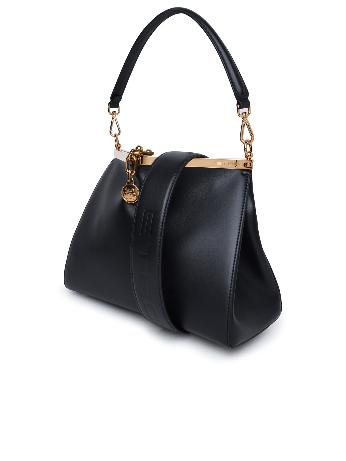 Shop Etro Black Leather Bag In Nero