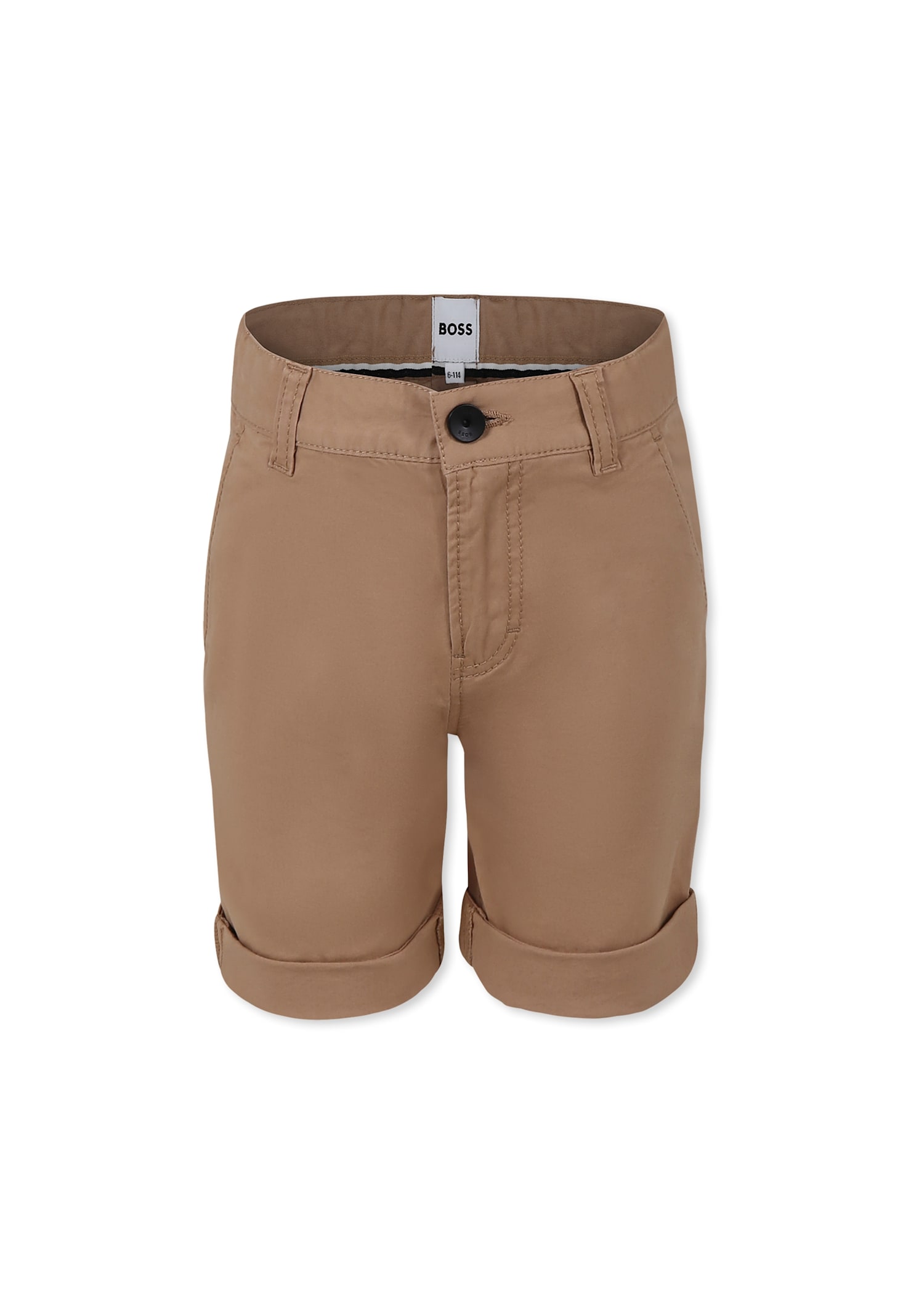 Hugo Boss Beige Shorts For Boy With Logo In Beige
