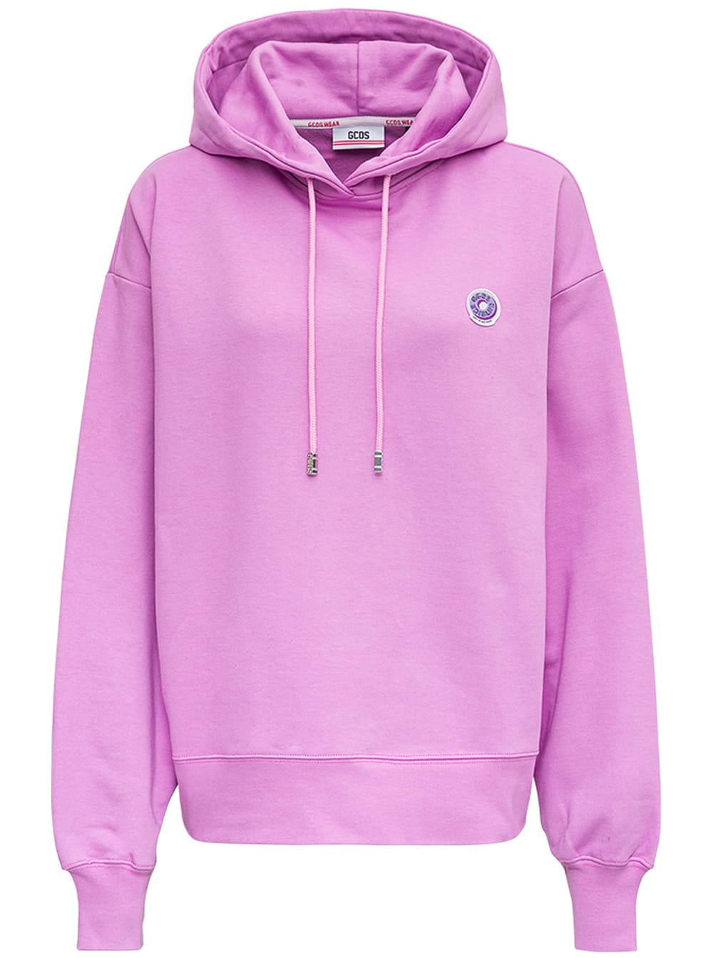 GCDS Pink Cotton Hoodie With Back Print