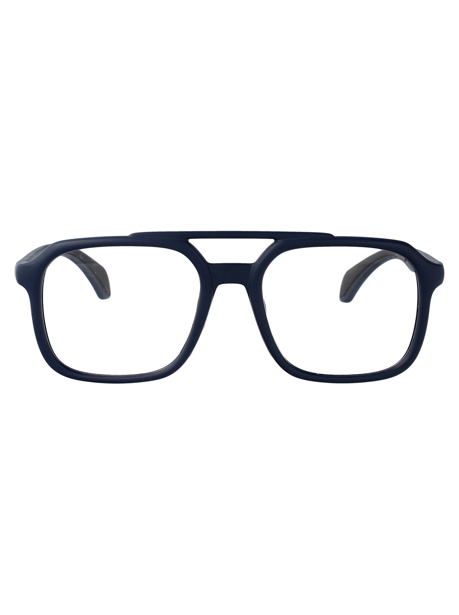 Moncler Matte Blue Injectate Glasses In Black