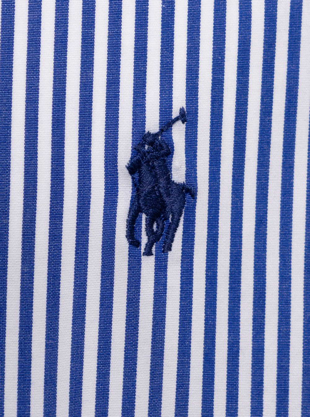 Shop Polo Ralph Lauren Striped Cotton Poplin Shirt With Logo Man
