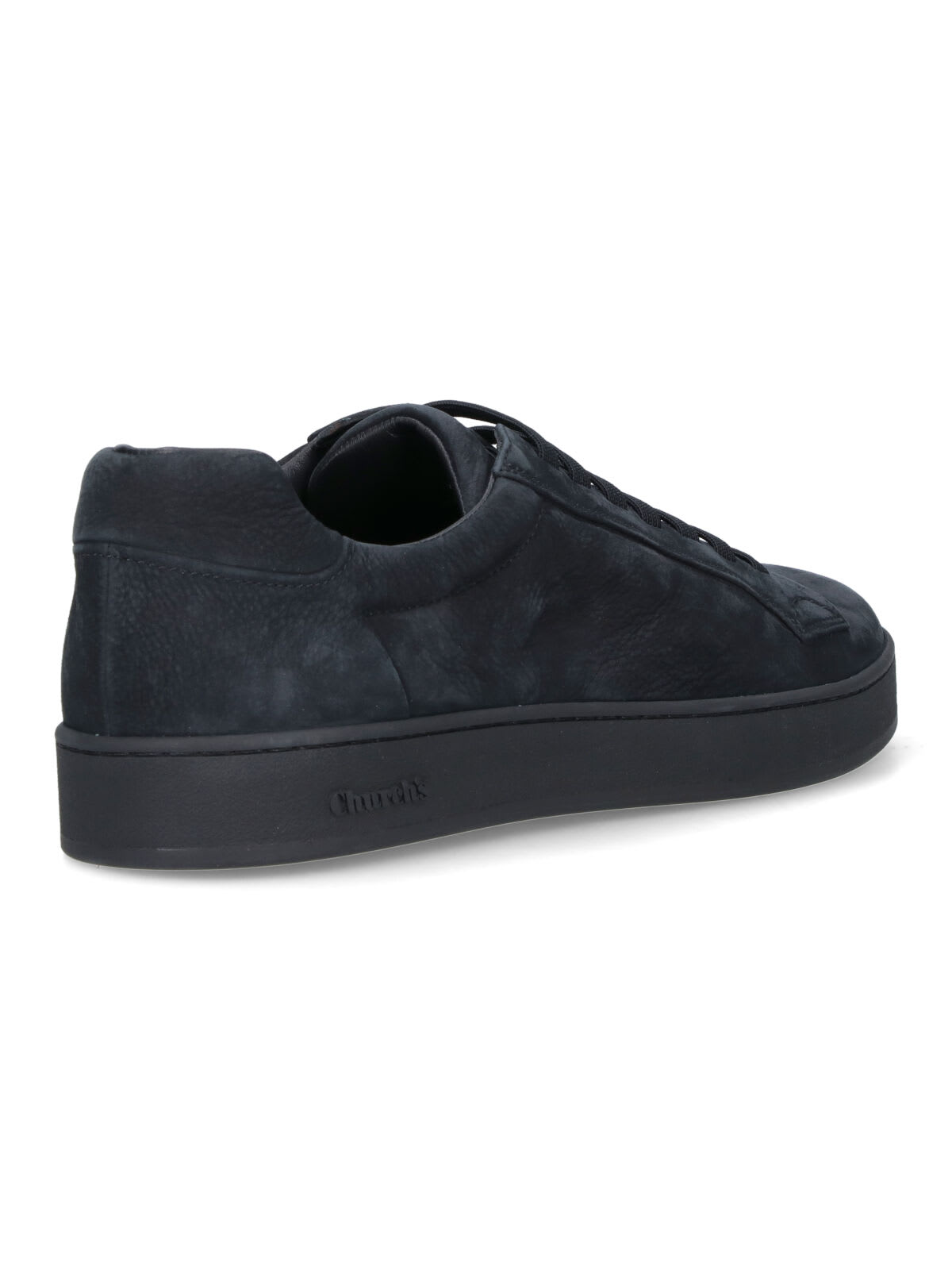 Church's Navy Textured Leather Low-top Sneakers With Rounded Toe Design In Black