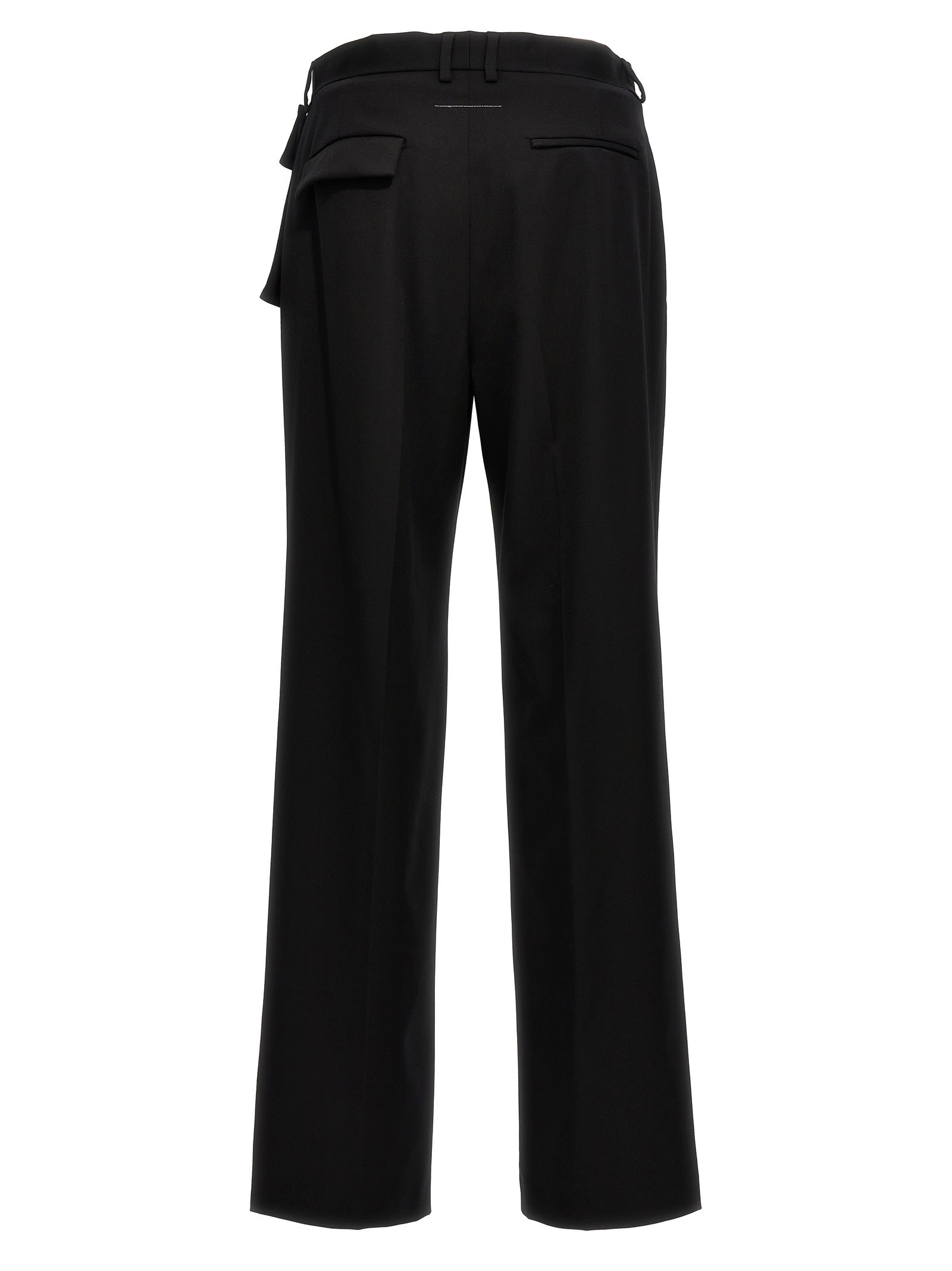 Shop Mm6 Maison Margiela Front Pocket Pants In Black