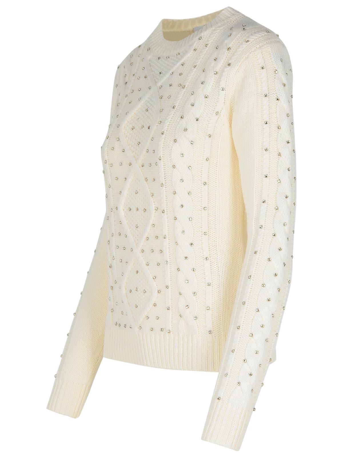 Shop Max Mara Onde White Wool Blend Sweater