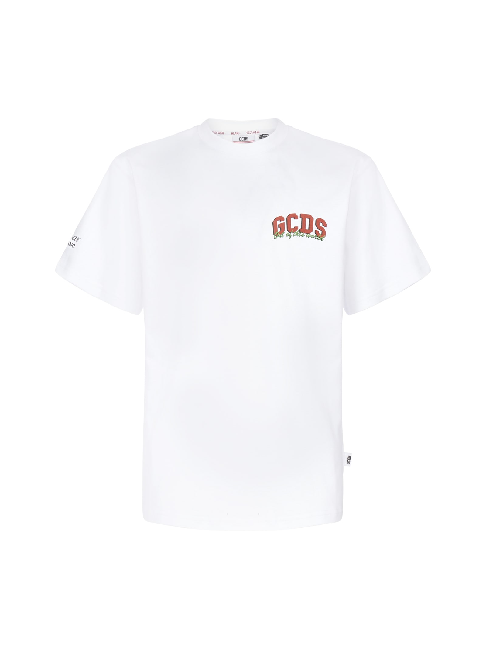 GCDS Logo And Print Cotton-t-shirt