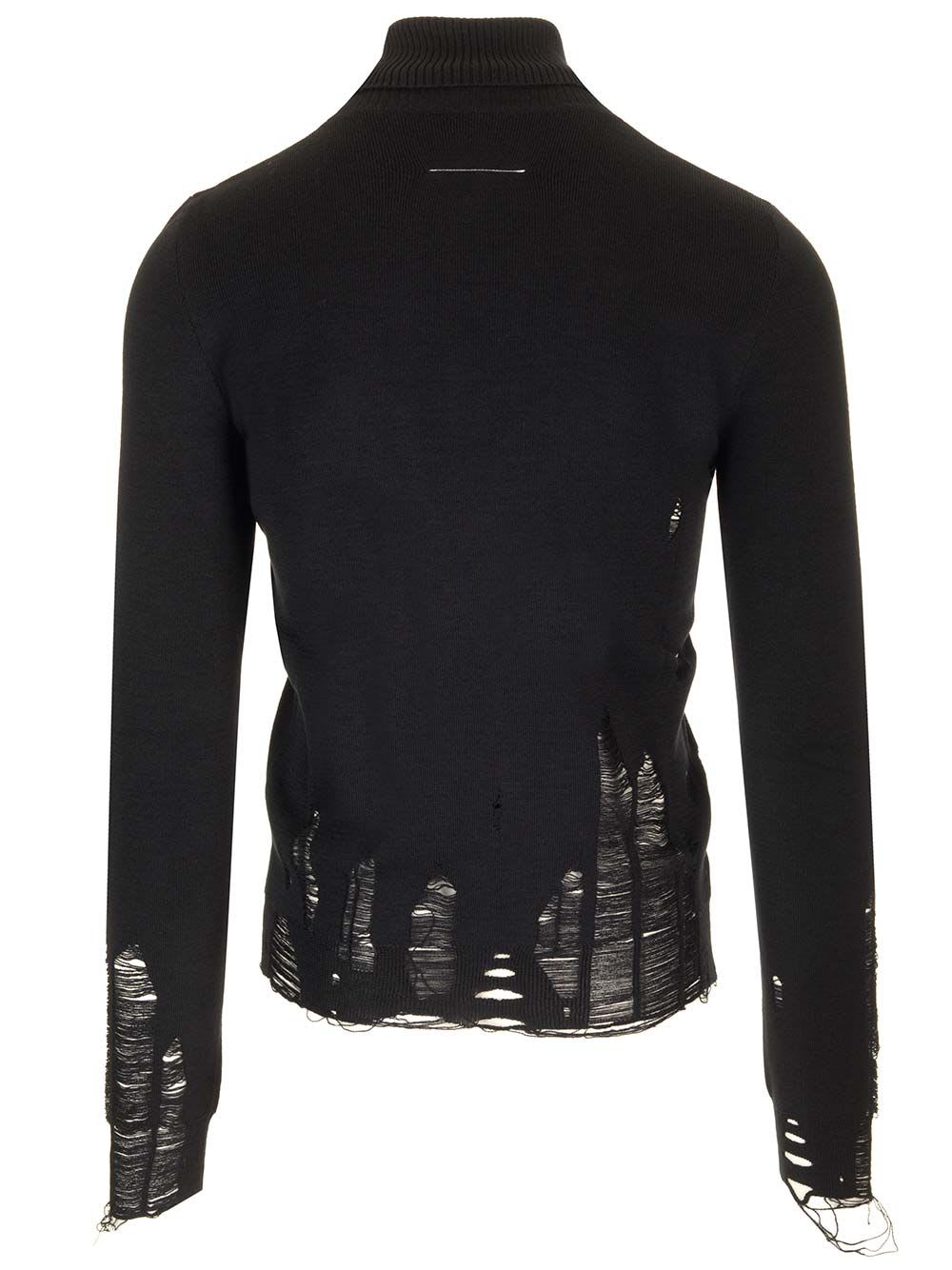 Shop Mm6 Maison Margiela High Neck Sweater In Black