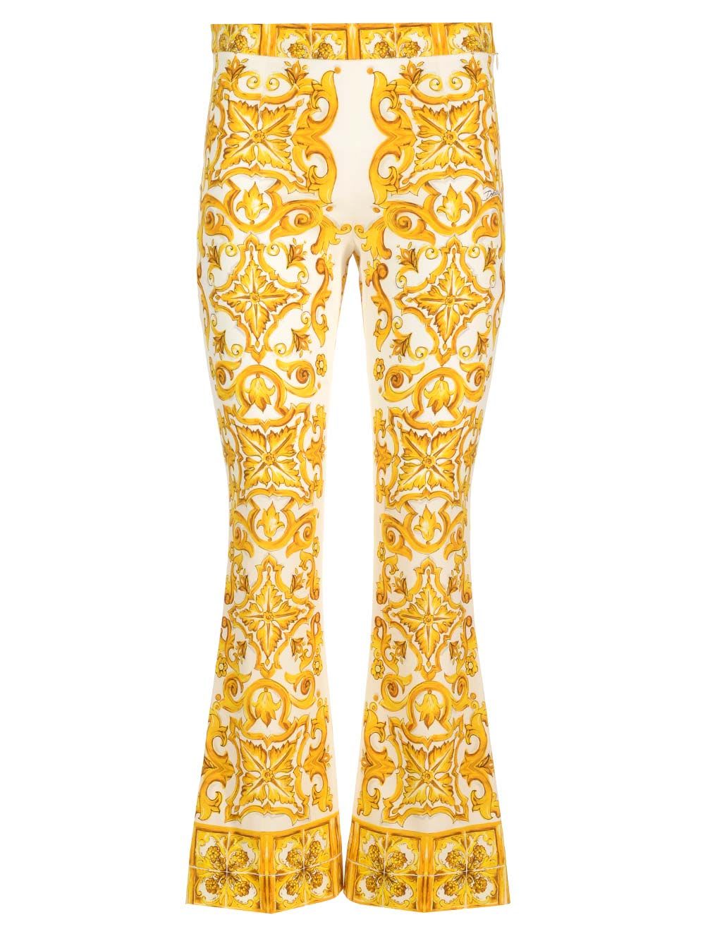 Shop Dolce & Gabbana Trumpet Trousers In Yellow