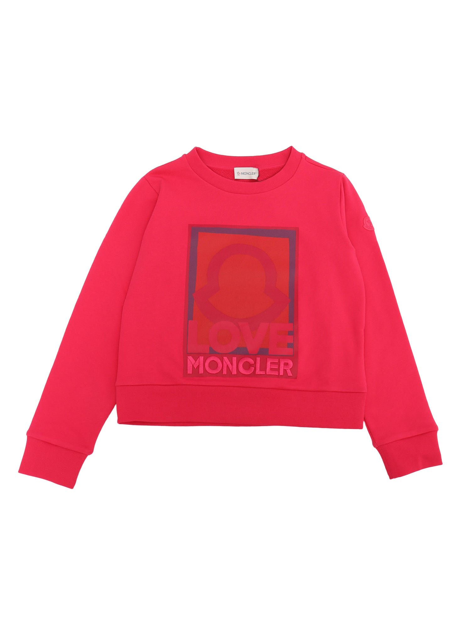 Moncler Kids' Crew Neck Sweatshirt In Fuchsia