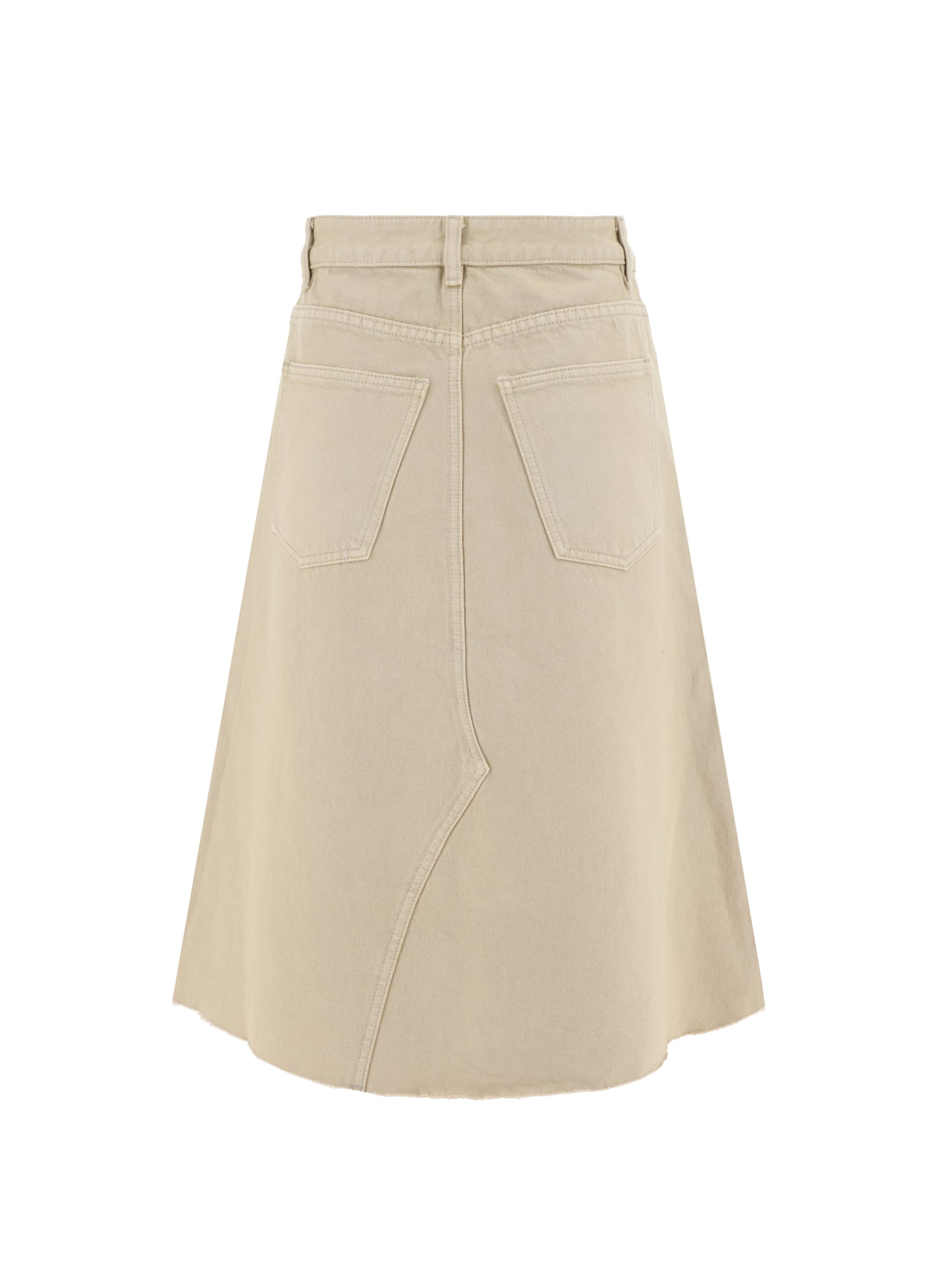 Shop Tory Burch Midi Skirt In Khaki