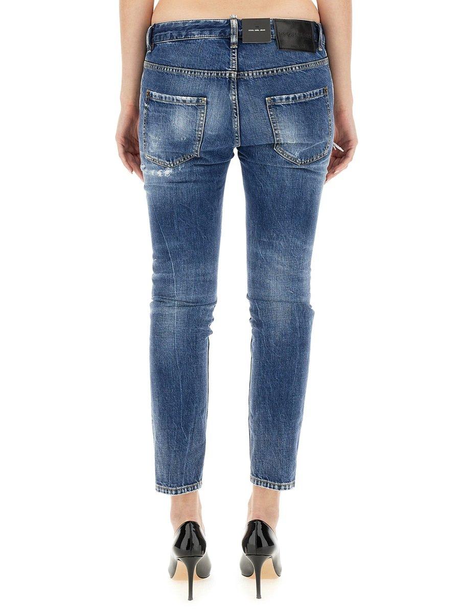 Shop Dsquared2 Distressed Cropped Jeans In Blu
