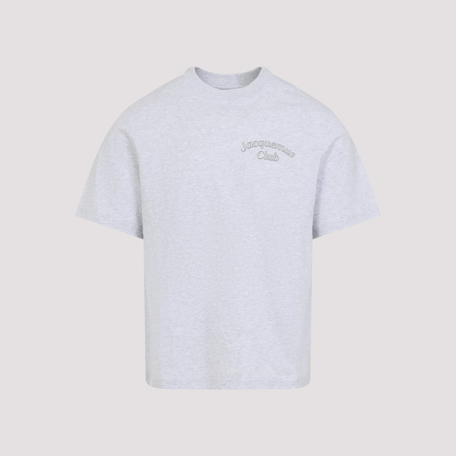 Jacquemus Grey Cotton T-shirt With Embroidered Logo In White