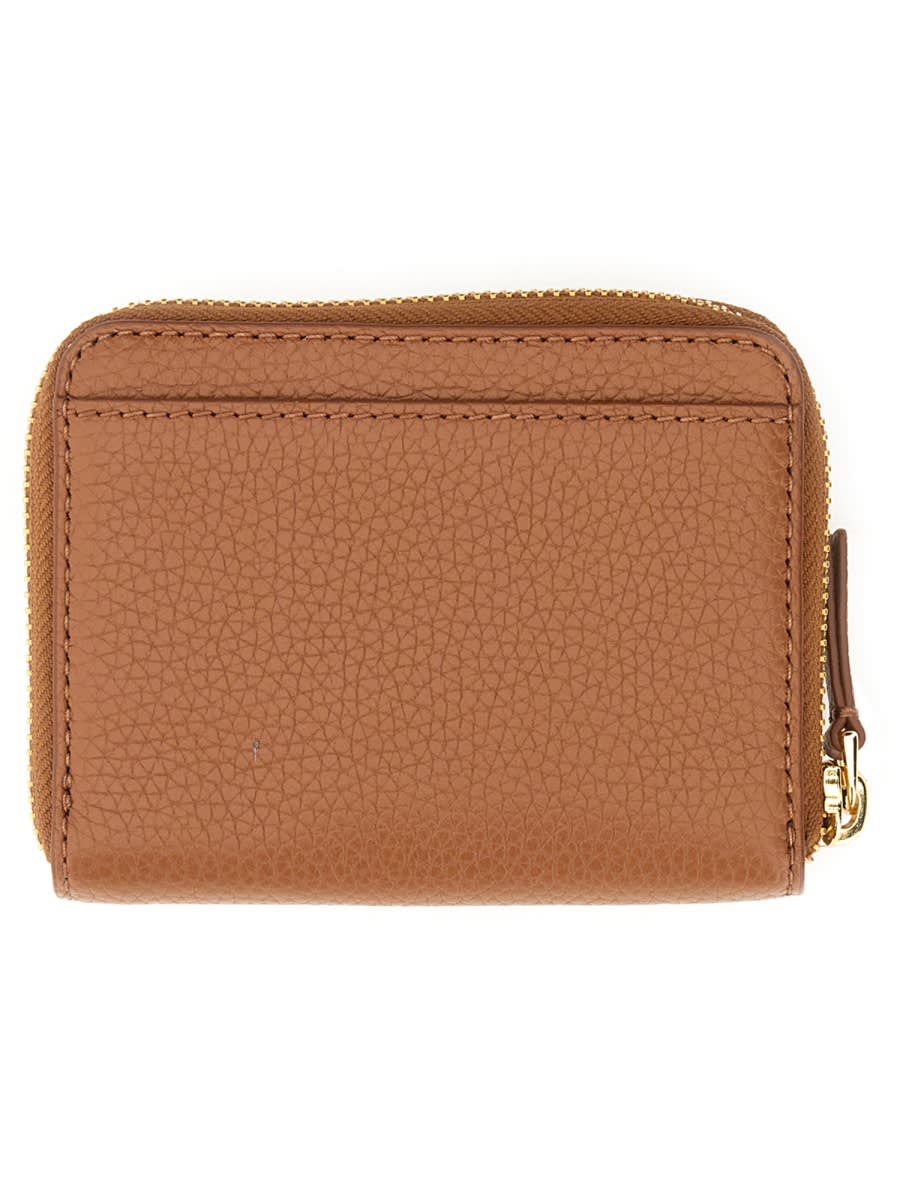 Shop Marc Jacobs Leather Wallet With Zipper In Brown