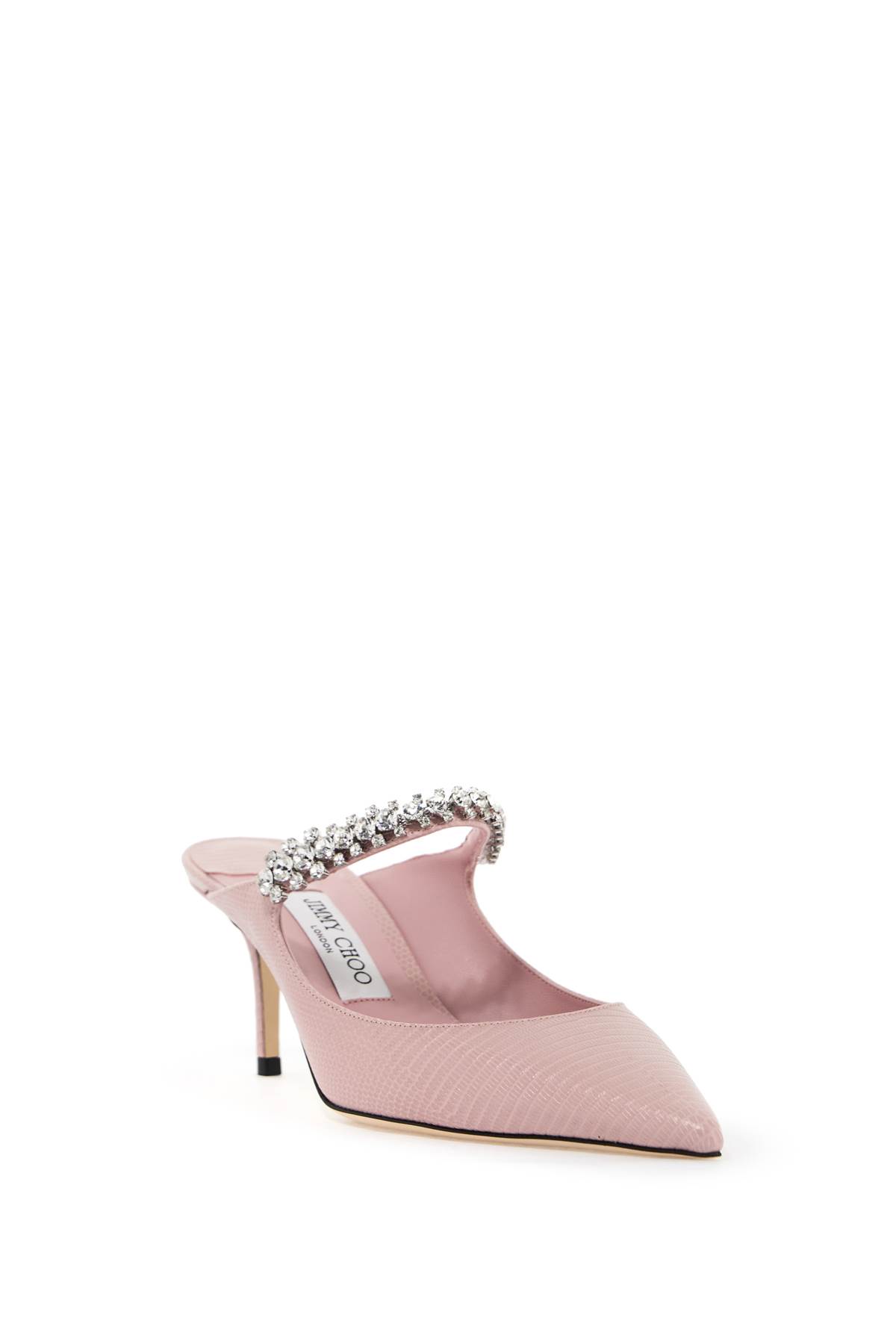 Shop Jimmy Choo Lizard-embossed Leather Bing 65 Mules In Rose (pink)