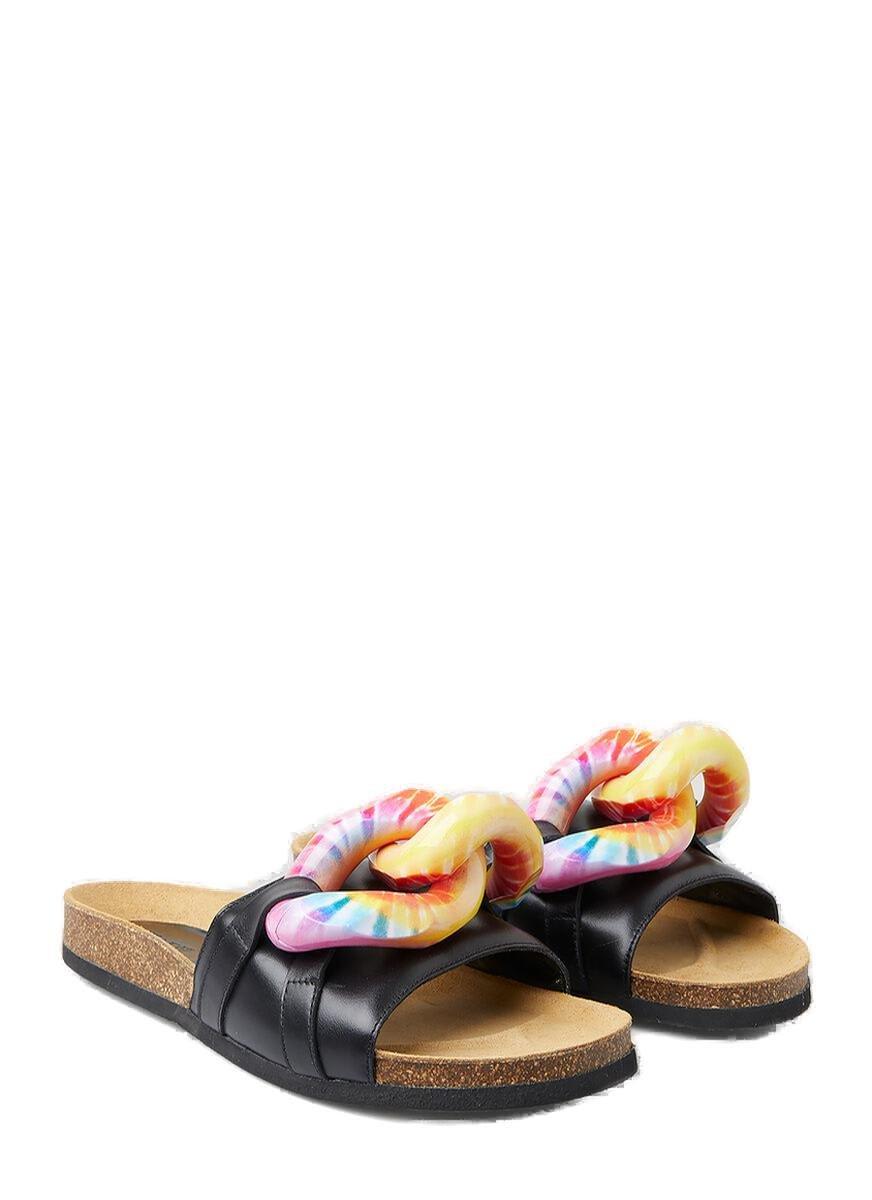 Jw Anderson Chain-embellished Tie-dye Leather Slides In 15100