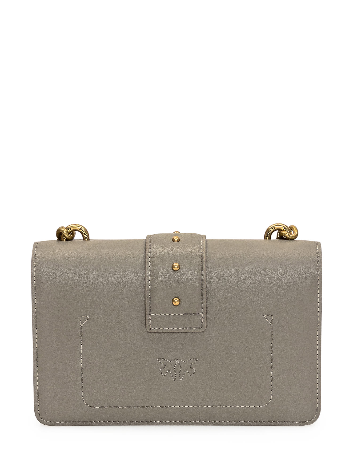 Shop Pinko Love One Mini Bag In Beige