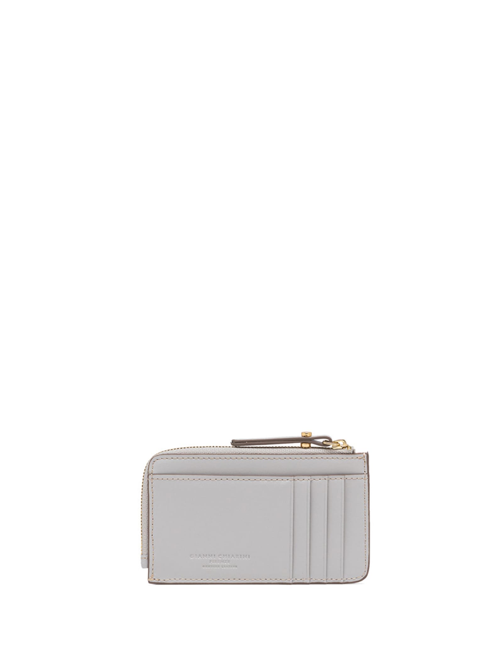 Shop Gianni Chiarini Gray Wallet In Smooth Leather In Silice
