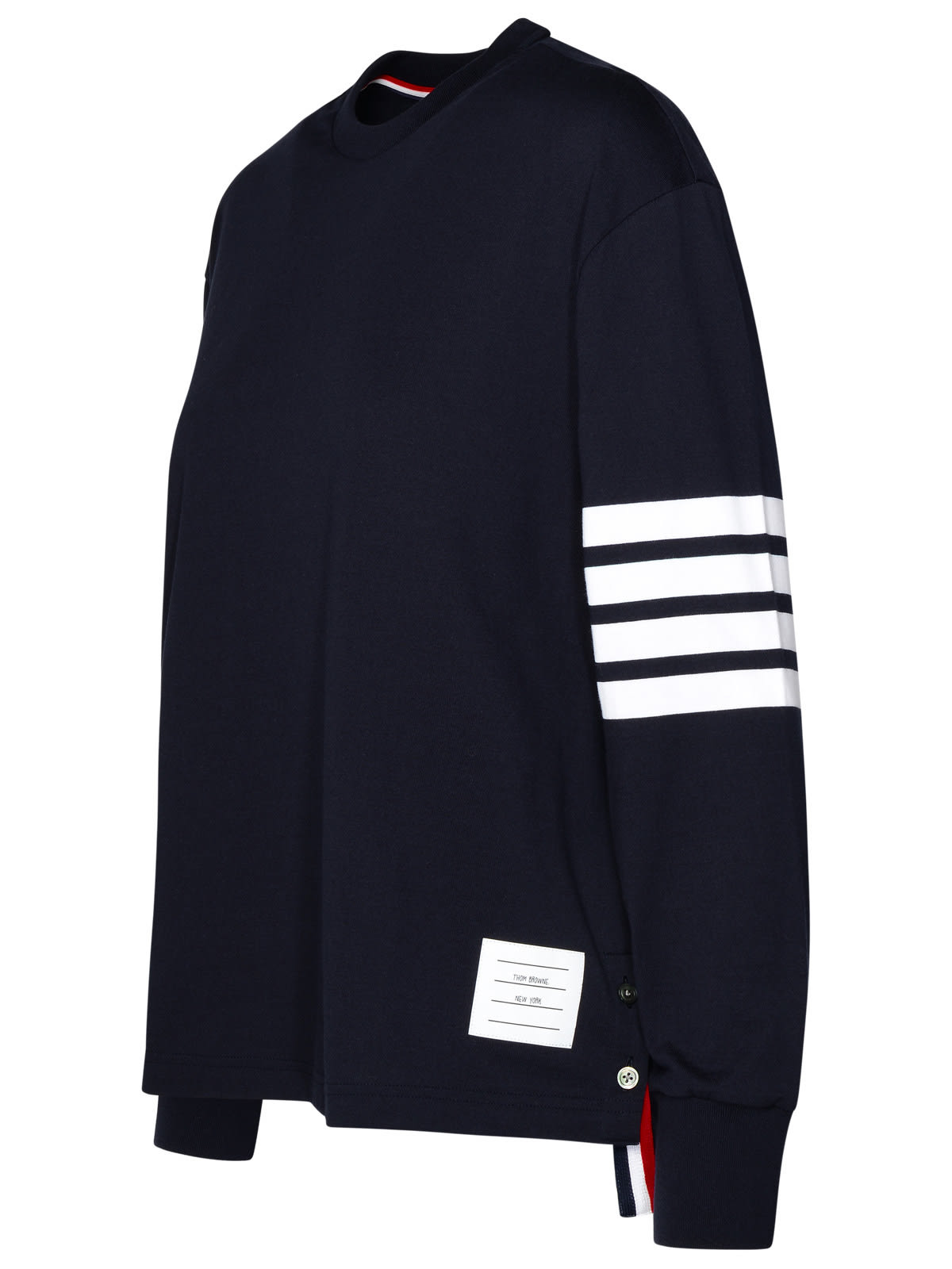 Shop Thom Browne Navy Cotton Sweater