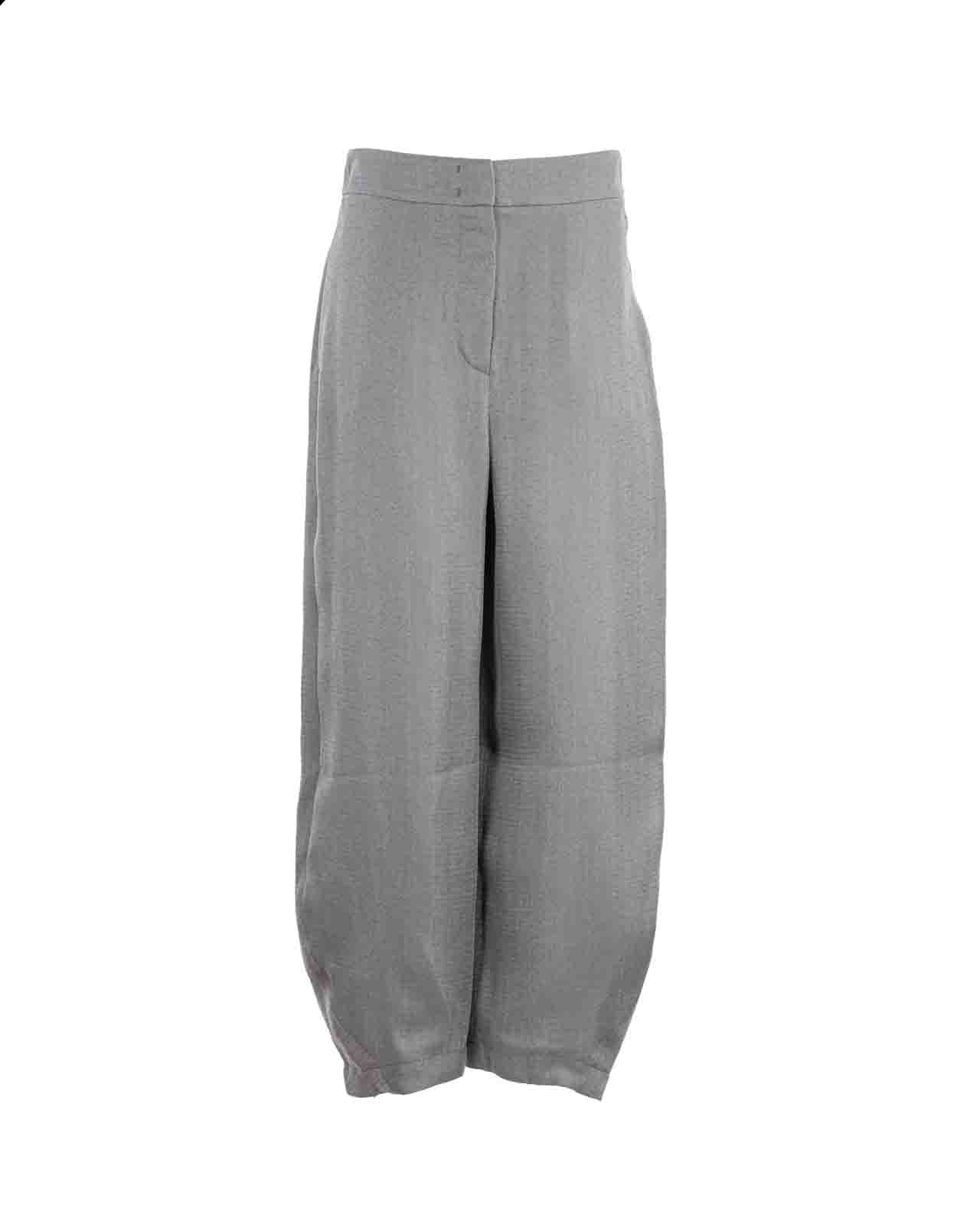 Shop Emporio Armani Oval Leg Trousers In Grey