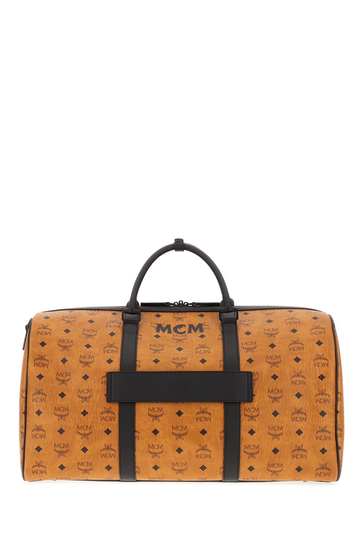 Shop Mcm Printed Synthetic Leather Ottomar Weekender Travel Bag In Co