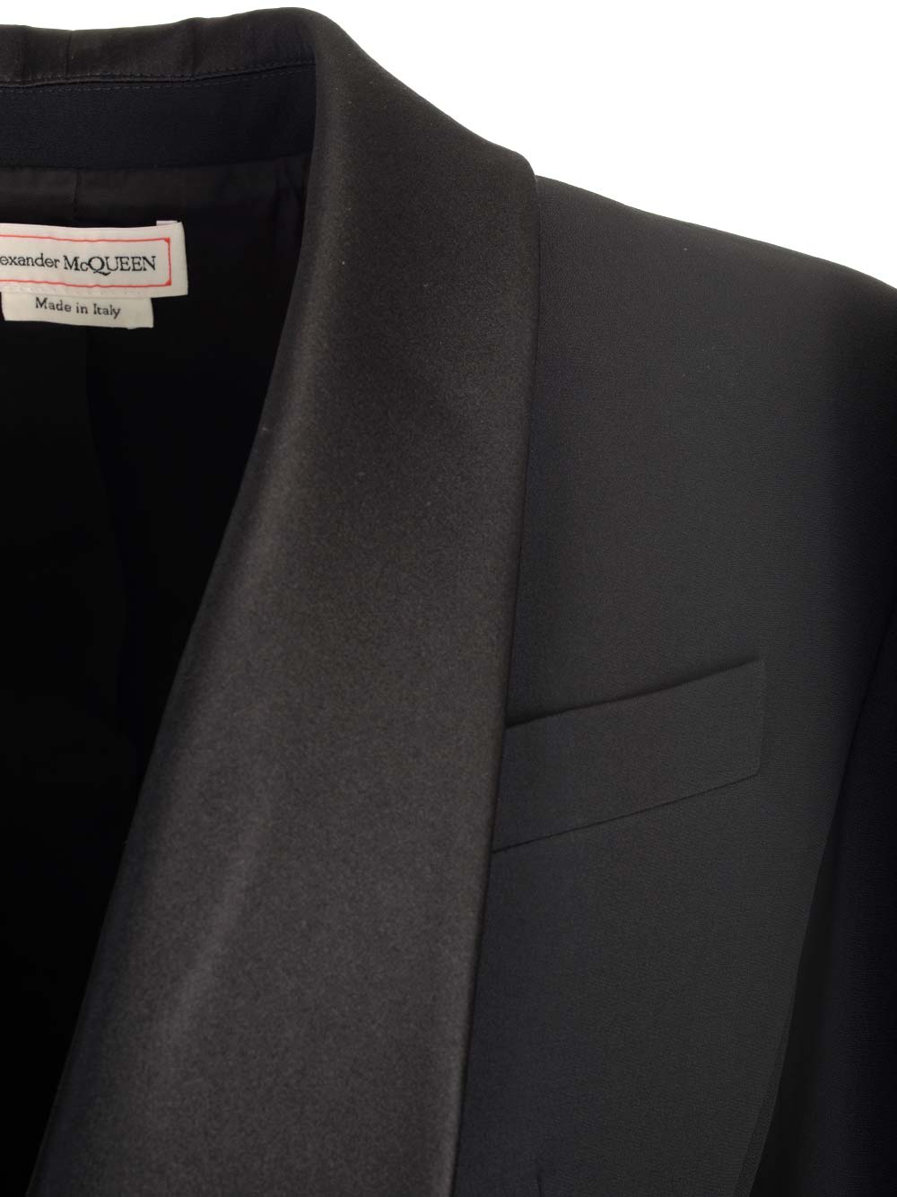 Alexander Mcqueen Giacca In Twill Nero Donna In Black