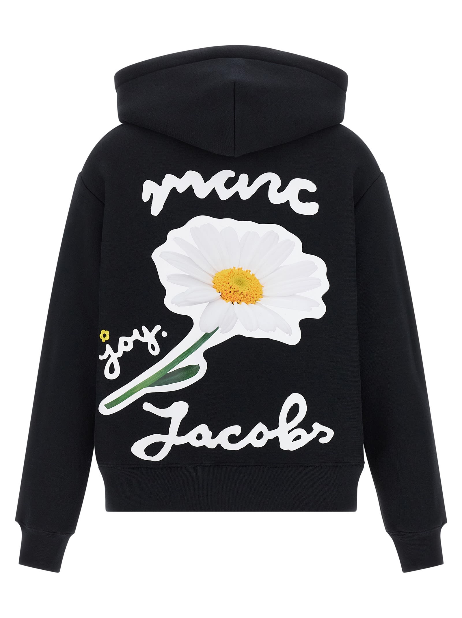 Marc Jacobs Graphic Print Hoodie Front Pocket In Black