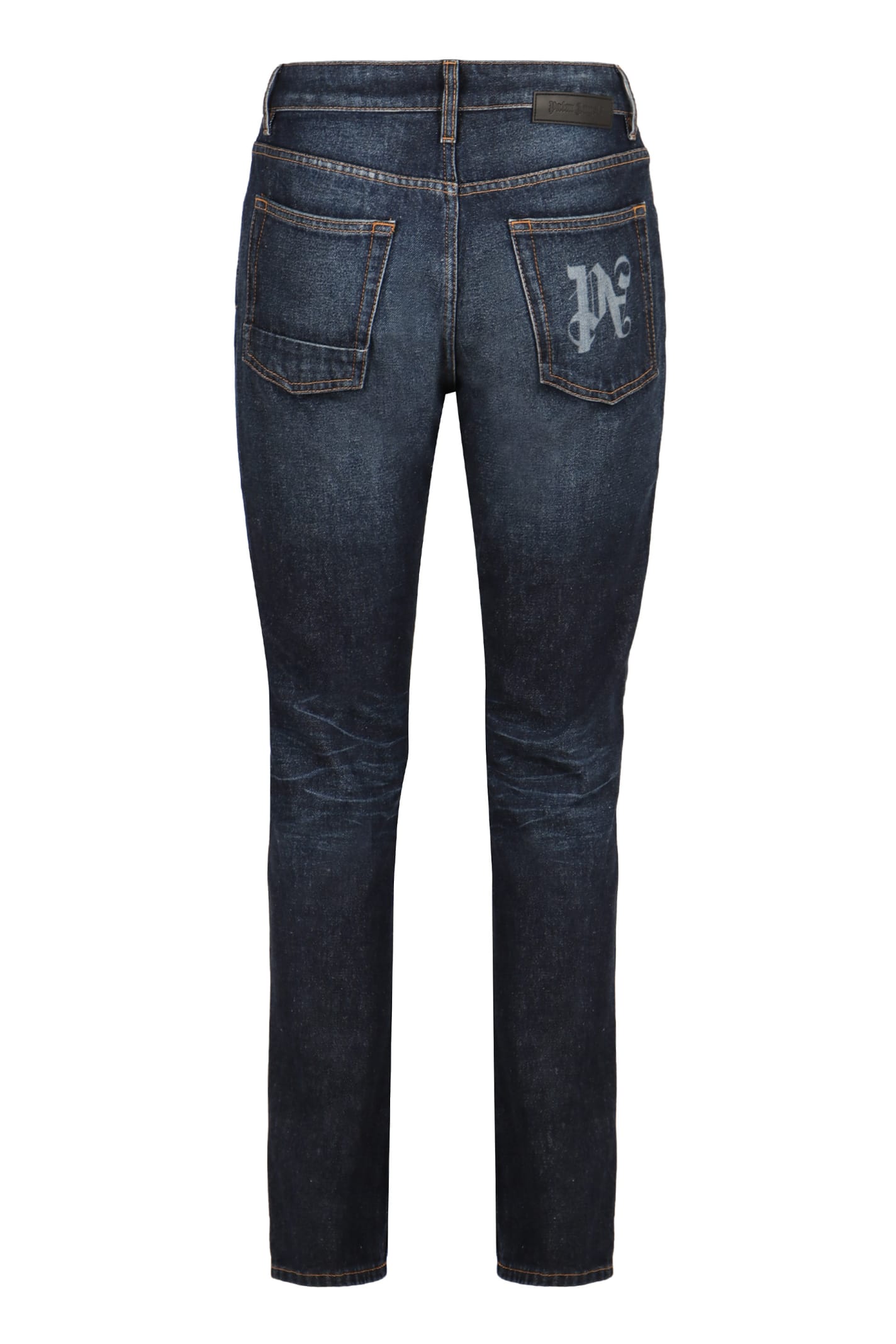 Shop Palm Angels Stretch Cotton Jeans In Denim