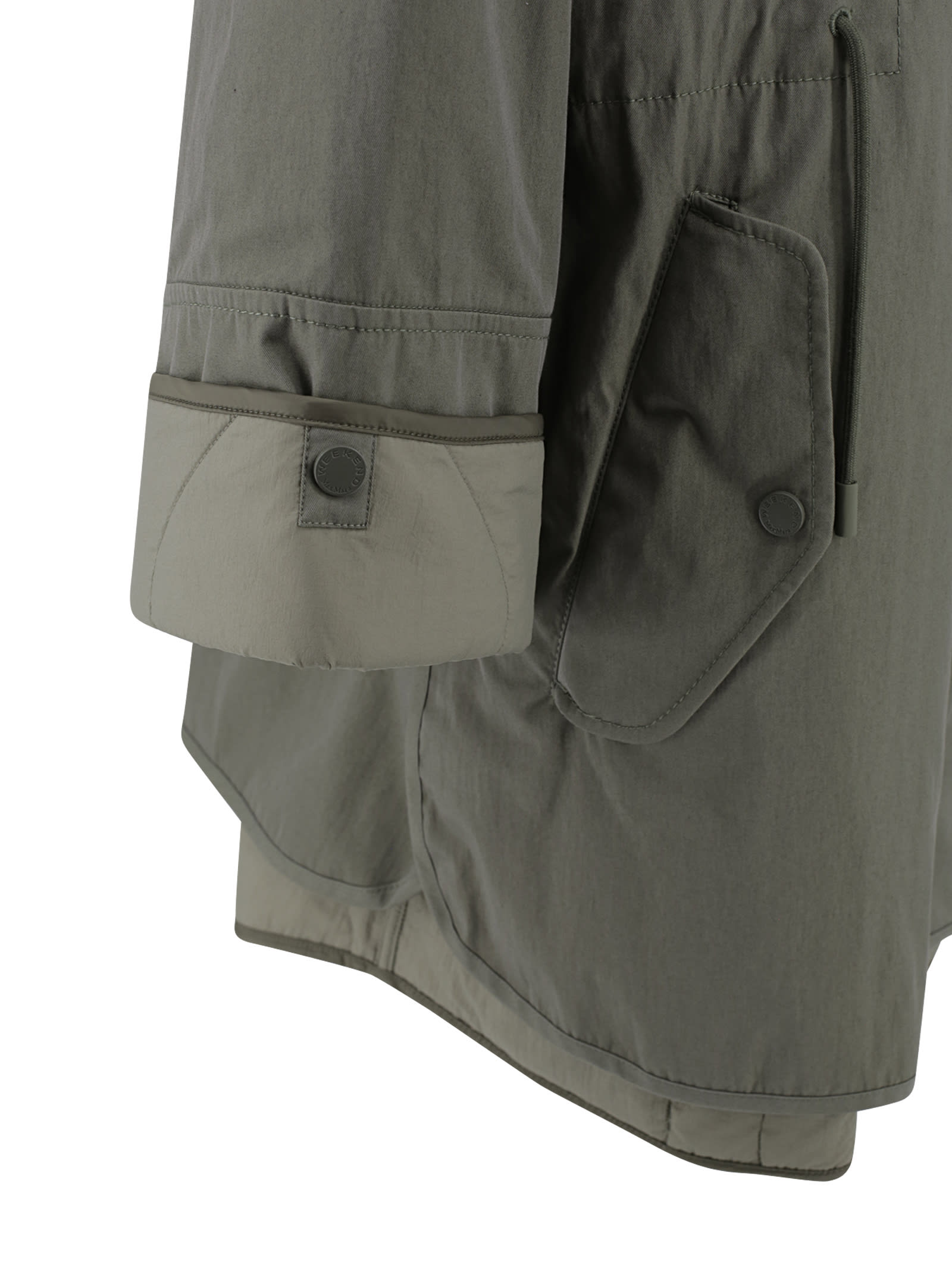 Shop Weekend Max Mara Reversible Cotton Drip-proof Parka In Kaki