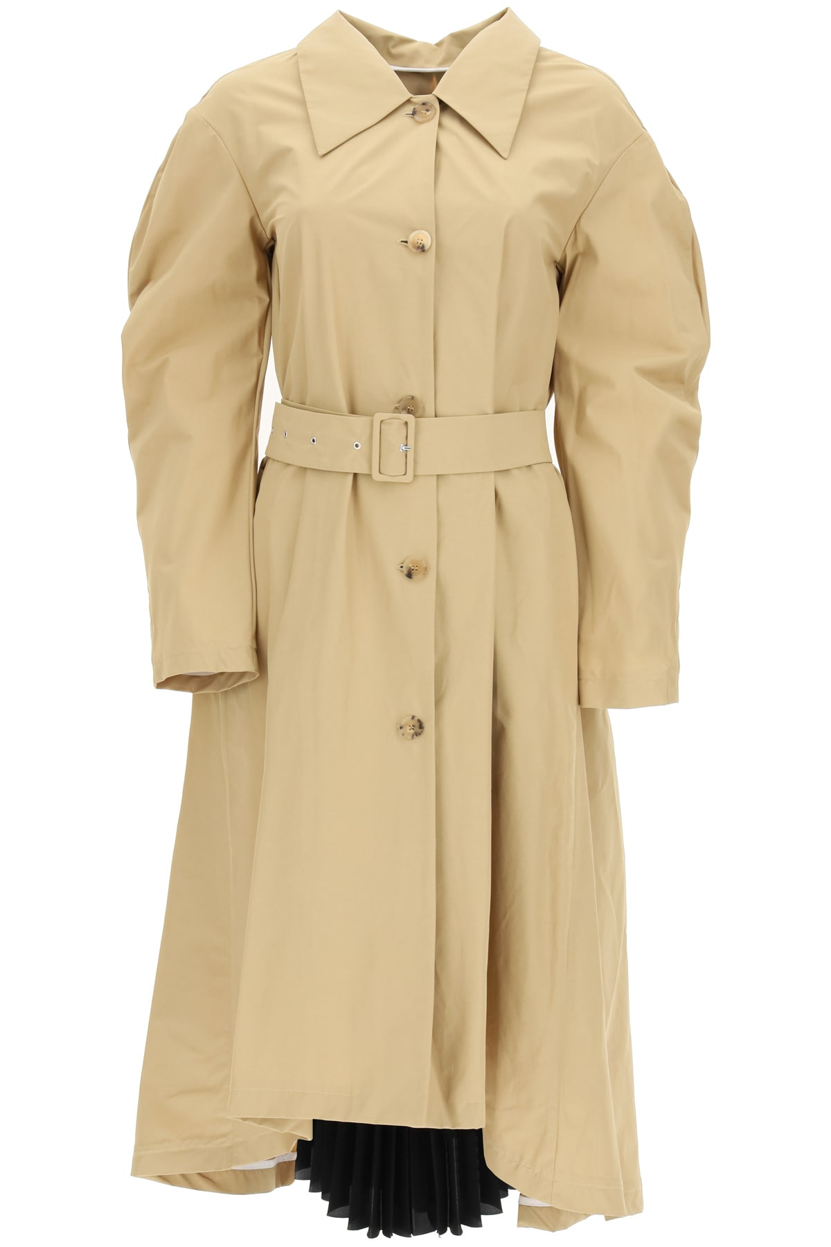 A.W.A.K.E. Mode Trench Coat With Pleated Insert