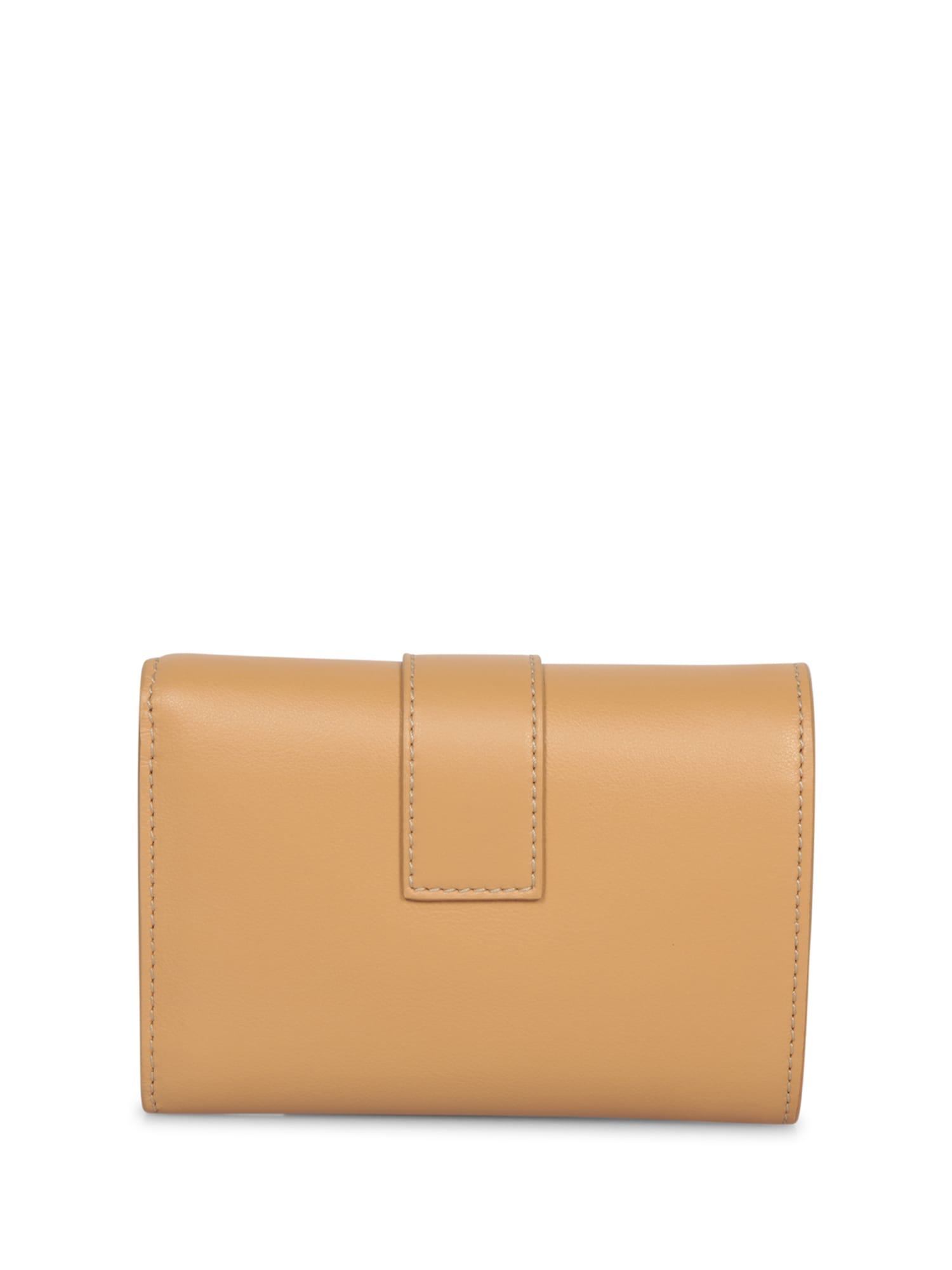 Shop Ferragamo Camel Hug Leather Wallet In Beige