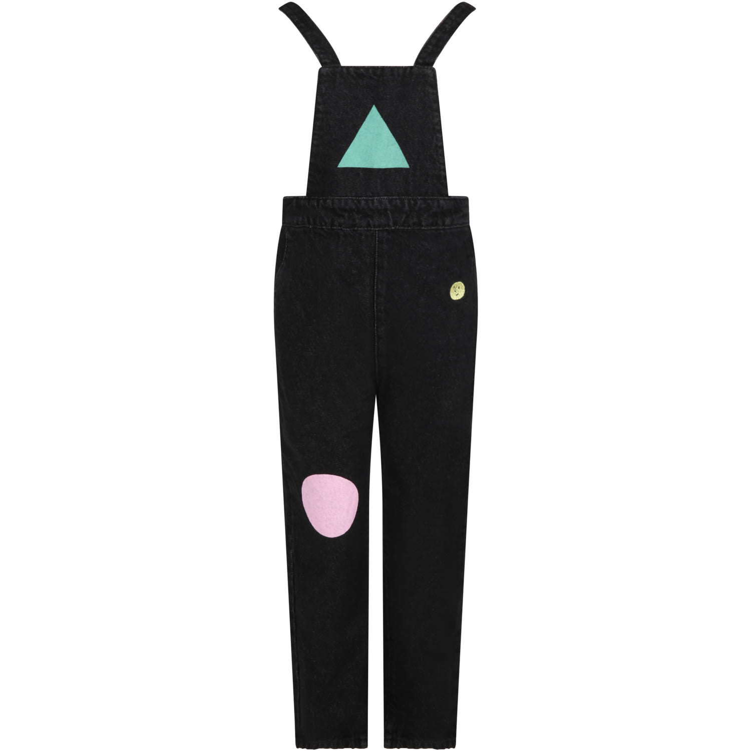 Bobo Choses Black Dungarees For Kids With Geometric Desings