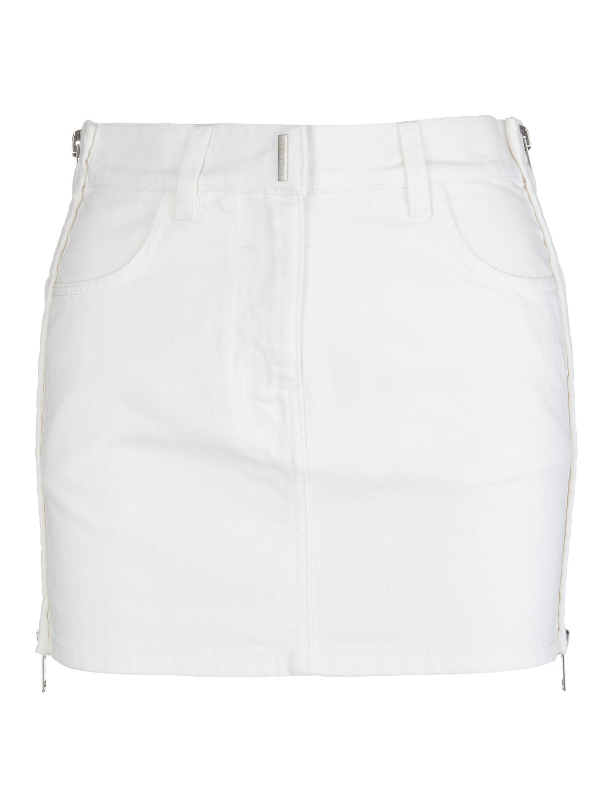 Givenchy White Denim Mini Skirt With Zip