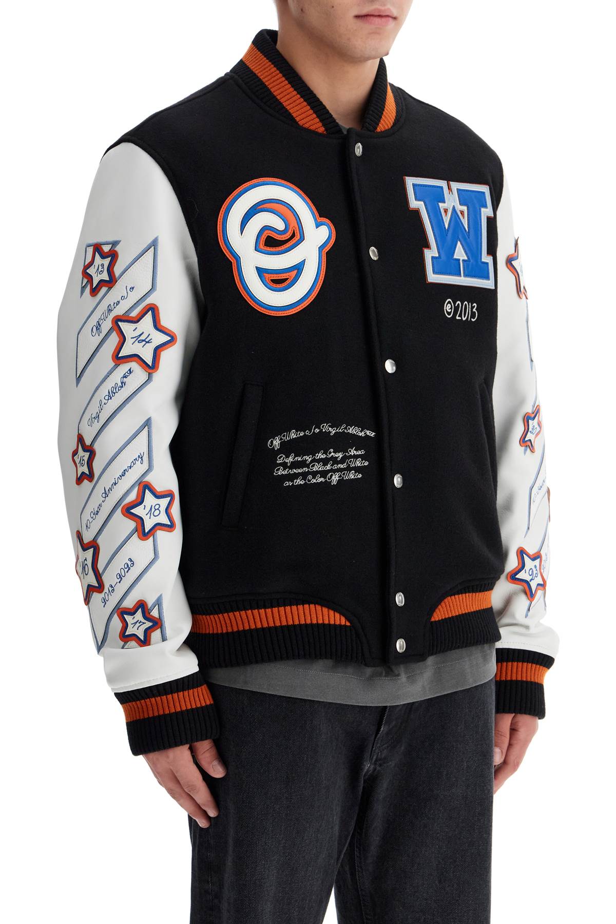 Shop Off-white Bomber Varsity Wizard In Black - Multicolor (black)