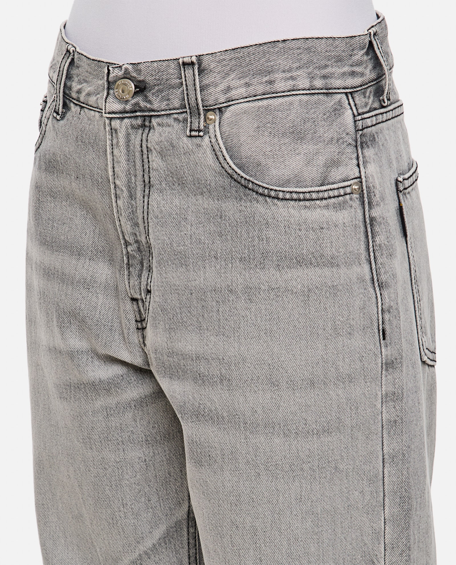 Shop Haikure Korea Fog Grey Denim Pants