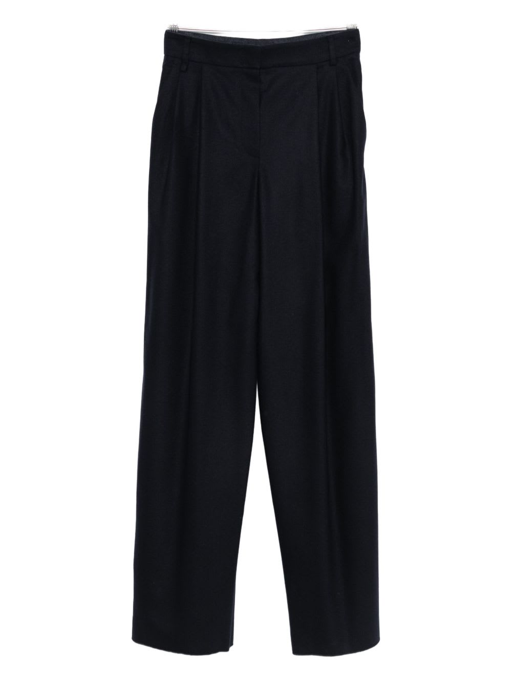 Emporio Armani Technical-cady Trousers With Elasticated Waistband In Blue