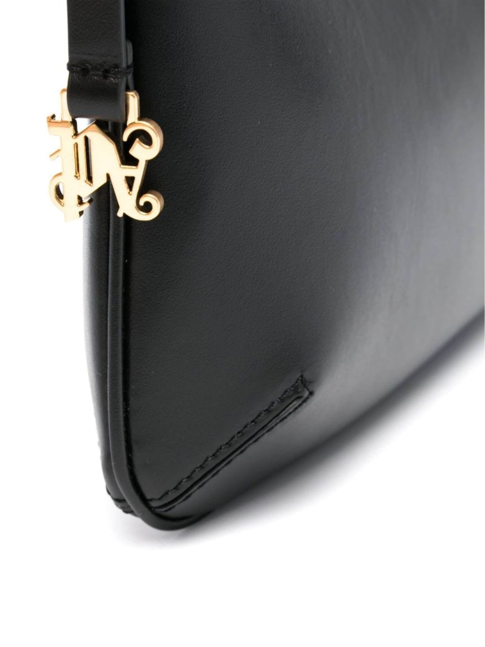 Shop Palm Angels Black Giorgina Leather Shoulder Bag