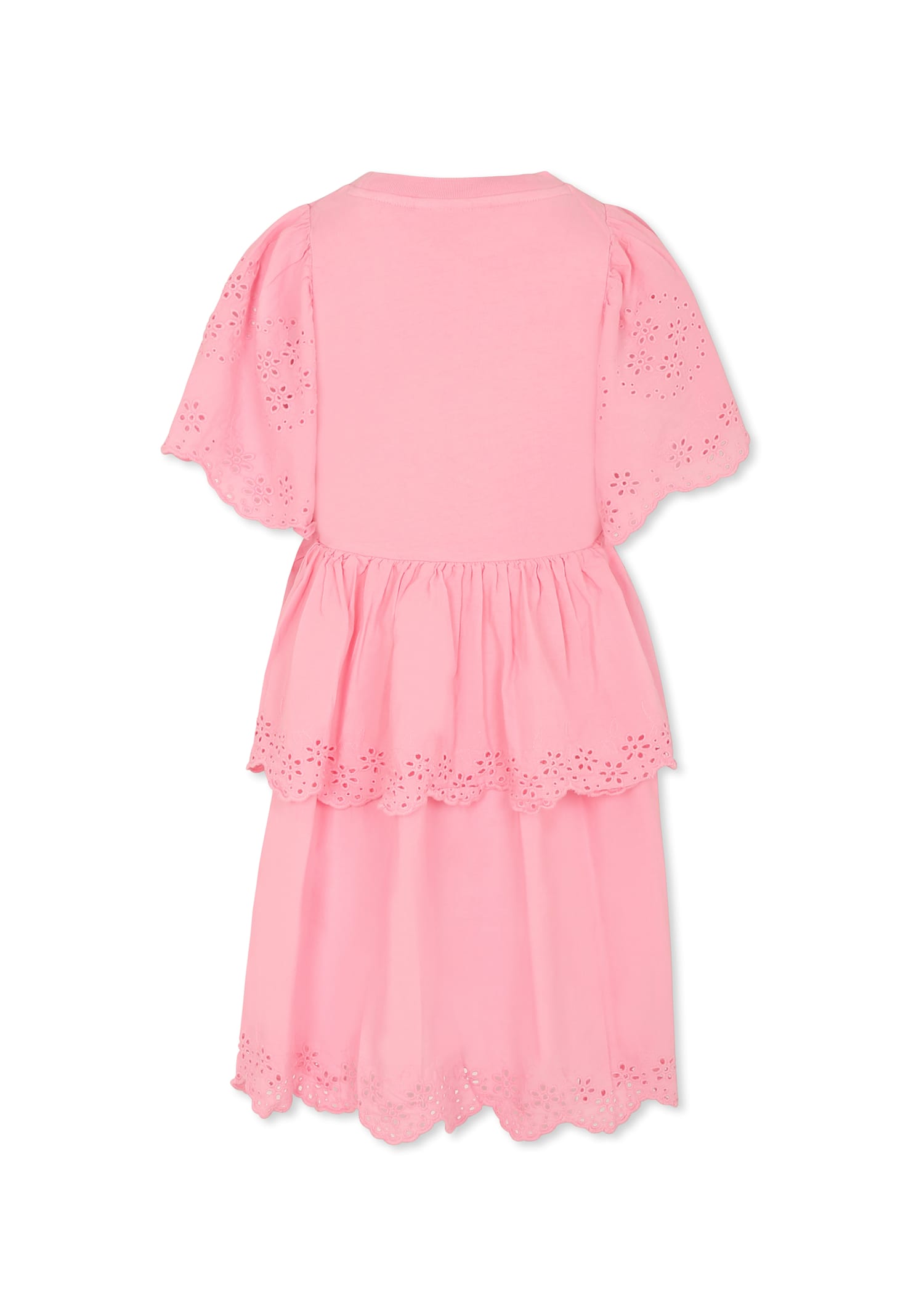 Molo Pink Dress For Girl In Pink